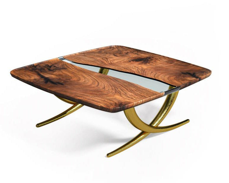Luxury Ivory Epoxy Resin Coffee Table for Living Room - Modern Dining Table for Home Decor, Office, Lounge & Hotel Use