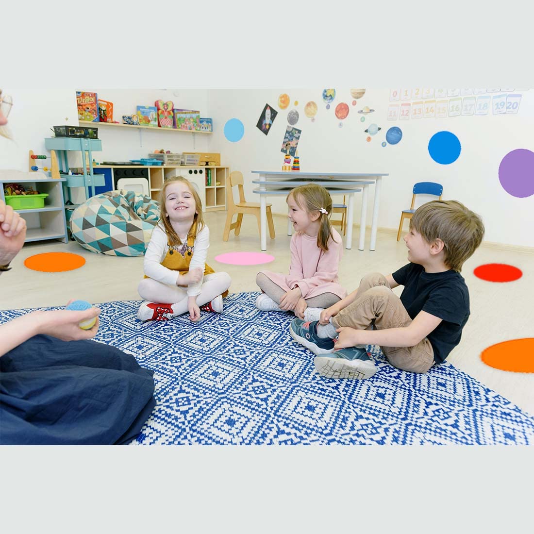 ELANE 24-Pack Colorful Dry Erase Dots - 6 Inch Reusable Whiteboard Stickers for Classroom Tables, Desks, Walls & Office Use - Perfect for Teachers, Students & Home Organization
