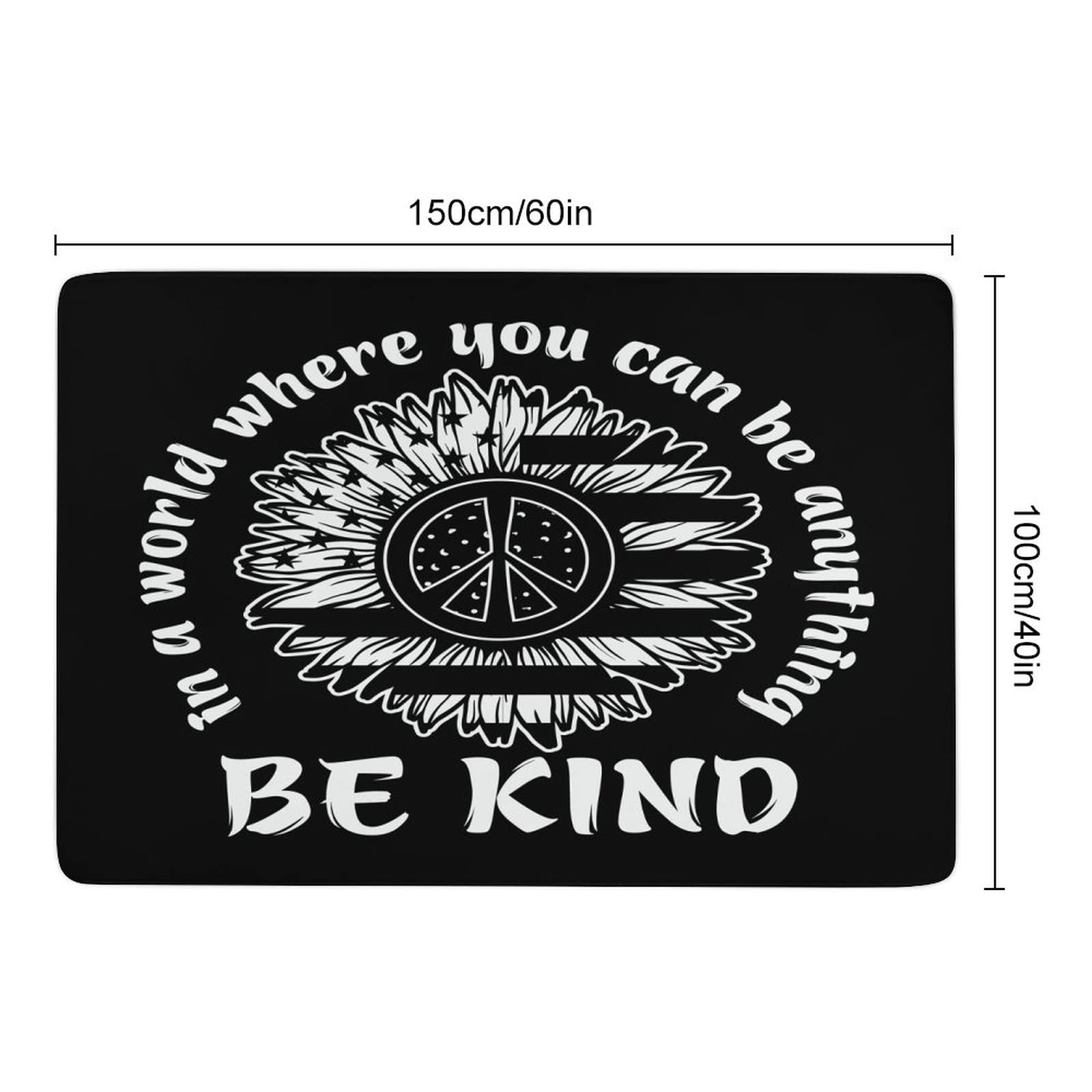 Be Kind America Flag Rug - 3x5ft Soft Floor Mat for Kids, Teens & Adults | Patriotic Bedroom, Living Room, Nursery, Playroom & Dorm Decor | Perfect for Science Feminism Supporters & Human Rights Advocates