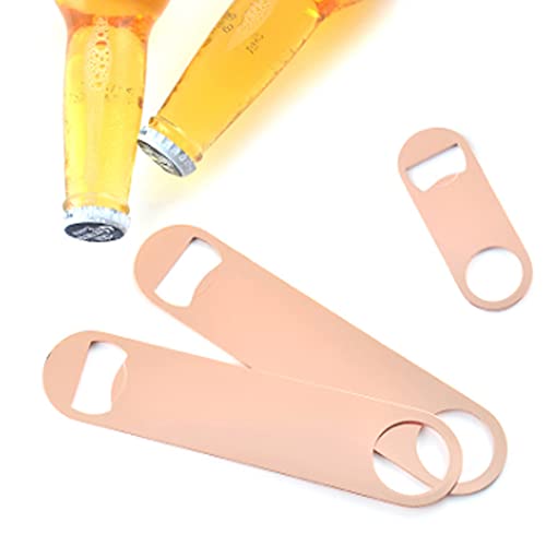 2-Pack Stainless Steel Bottle Opener Set - Rose Gold Soda & Beer Bottle Opener for Bar, Kitchen & Outdoor Use - Durable Bar Tool & Unique Gift Idea for Beer Lovers