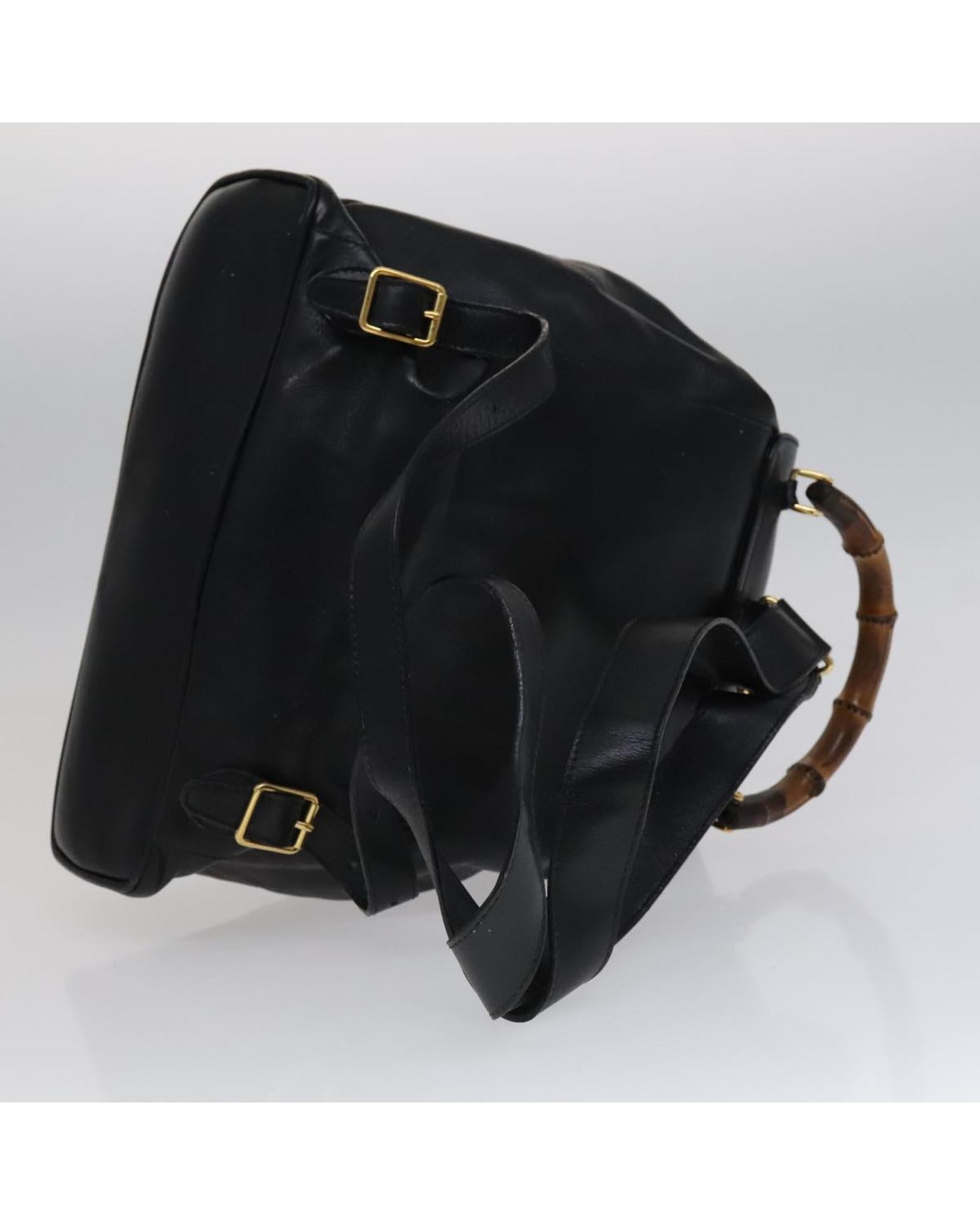 Premium Genuine Leather Backpack with Bamboo Handle - Stylish & Durable for Travel, Work & School