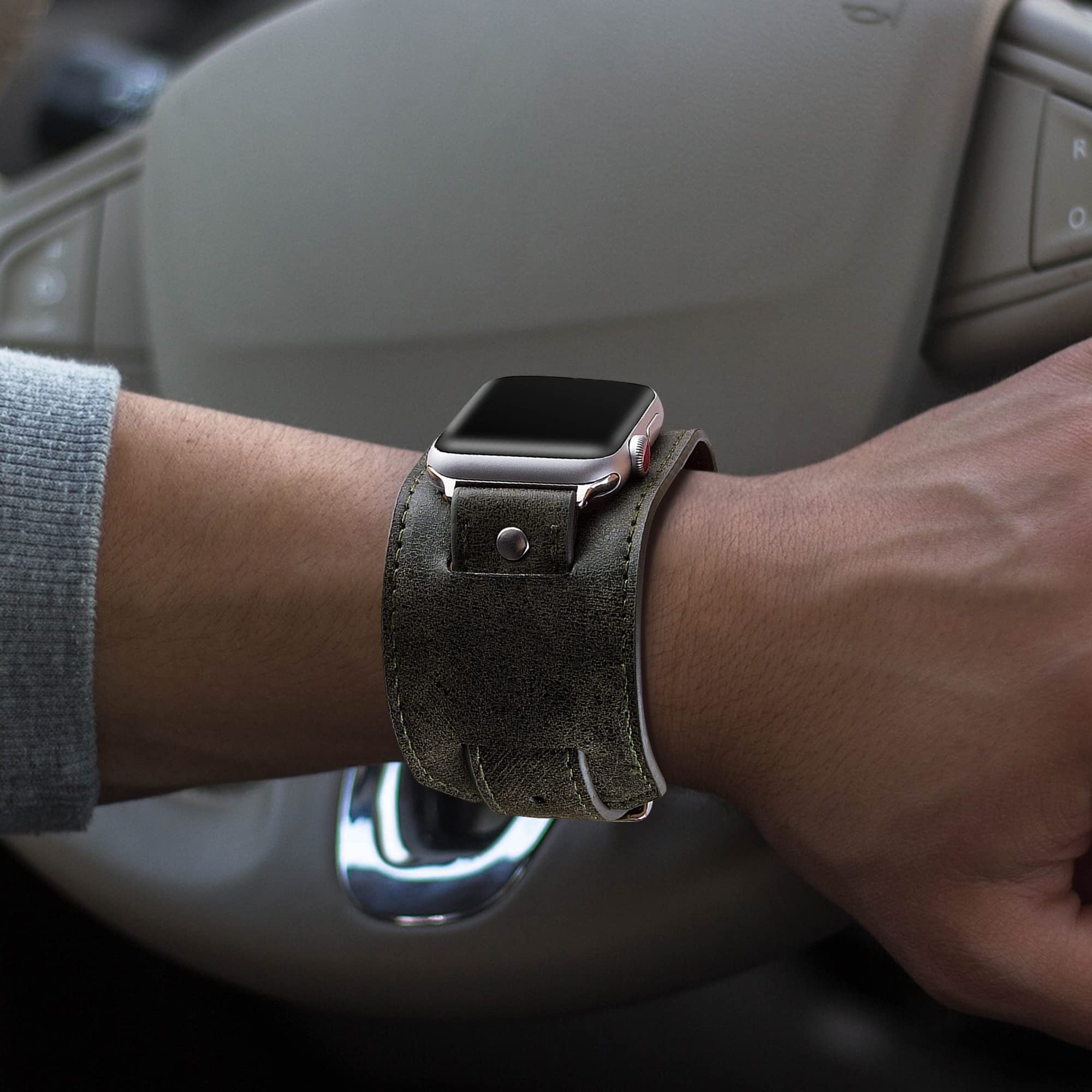 Premium Leather Apple Watch Band Compatible with Ultra/Series 8/7/6/5/4/3/2/SE (38mm-49mm) - Luxury Boho Western Strap for Men & Women - Perfect for Workouts, Outdoor Adventures & Daily Wear