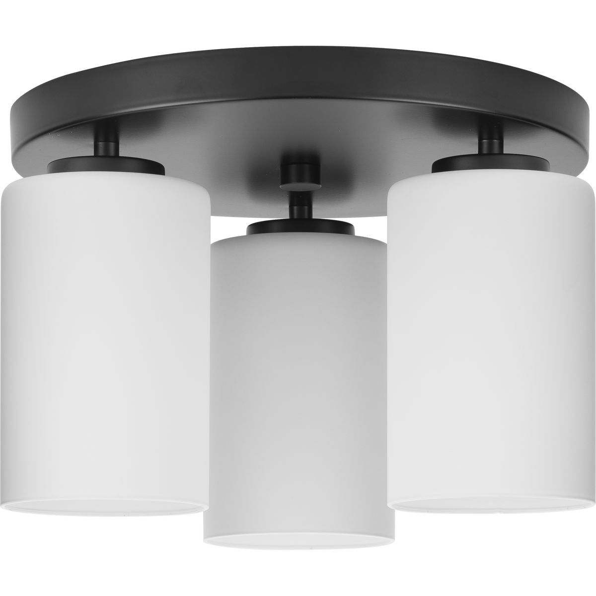 Cofield Collection 12 Inch Three Light Flush Mount Ceiling Light Fixture - Modern P350238 for Bedroom, Living Room & Hallway Lighting