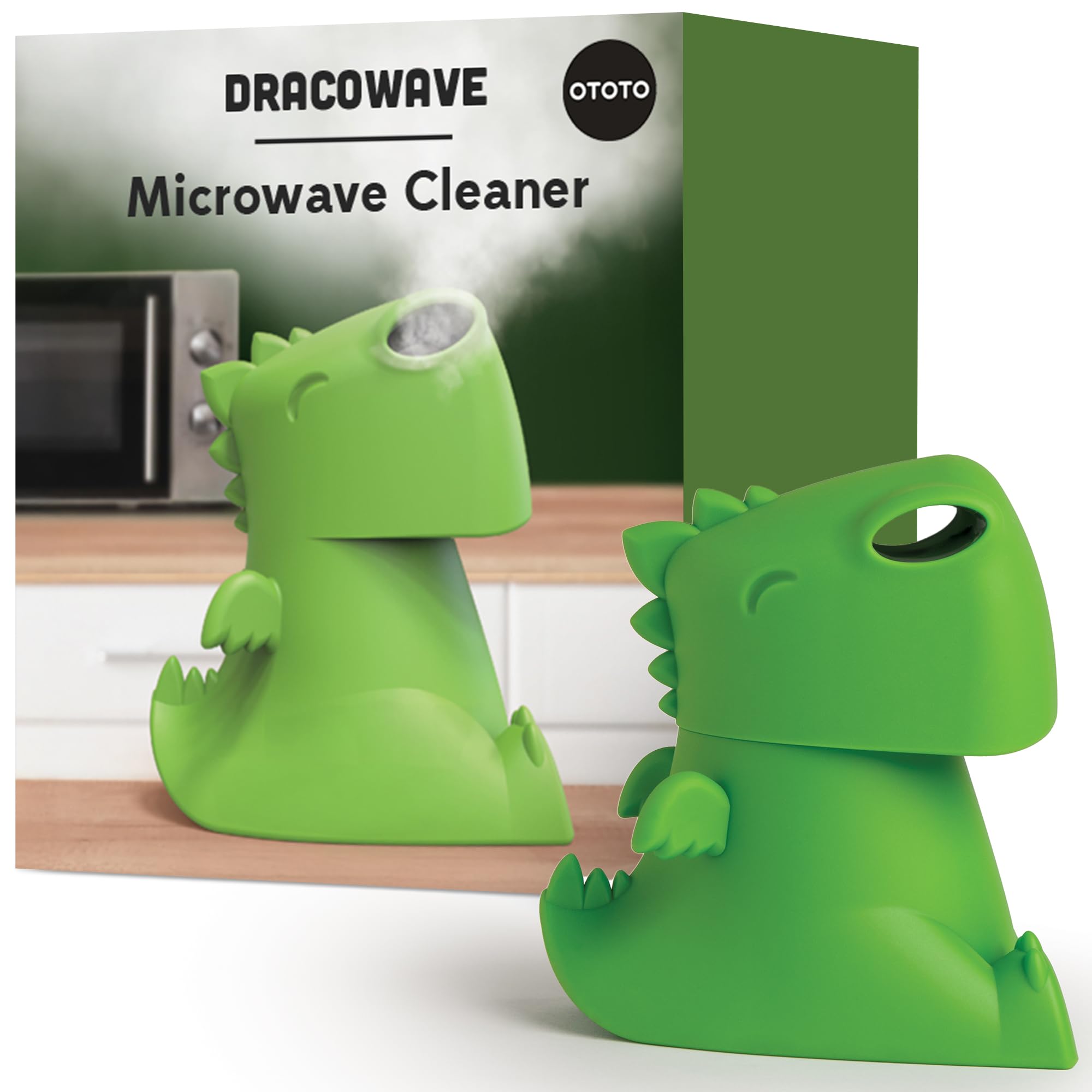 OTOTO Dracowave Microwave Cleaner - Dragon-Shaped Steam Cleaner for Microwave, Removes Grime Quickly with Water & Vinegar - Cute Kitchen Accessories, Funny Gifts for Home Cooks - Perfect for Deep Cleaning, Holiday Gifting & Small Kitchen Organization