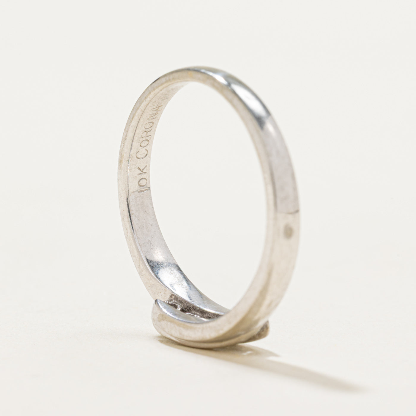 10K White Gold Diagonal Channel Set Diamond Ring | 0.06ctw | Size 5.5 | Elegant Wedding Band, Anniversary Gift, Engagement Ring for Her