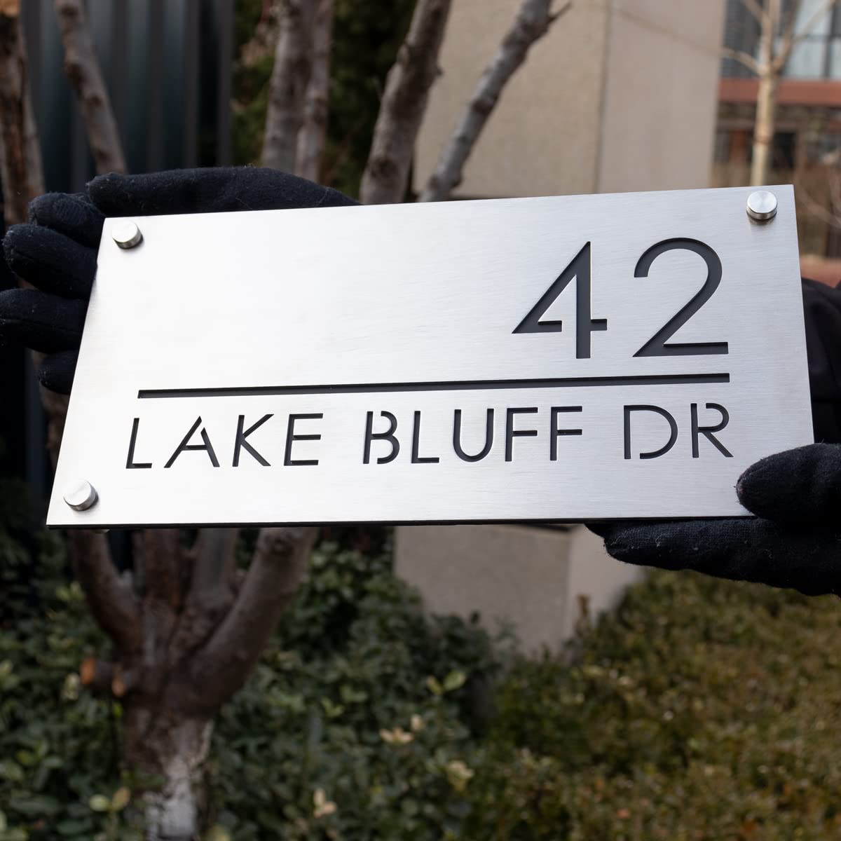 Custom 304 Stainless Steel Modern House Numbers - Outdoor Address Plaque Sign for Home & Business (Weatherproof, Easy Installation) - Perfect for Front Door, Mailbox, Fence & Gate Display