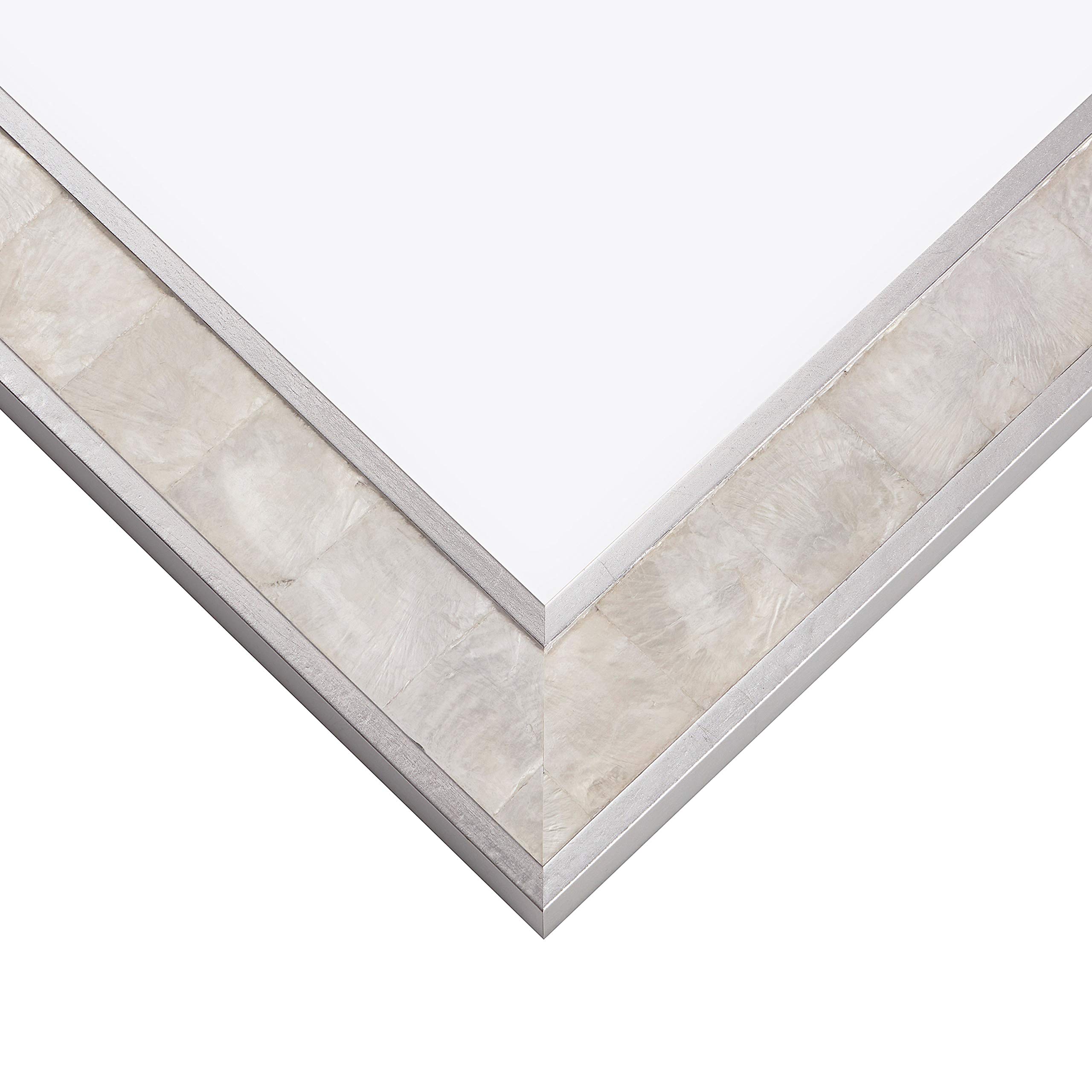 Opulent 14x22 Inch Silver Mother of Pearl Picture Frame for Wall Art