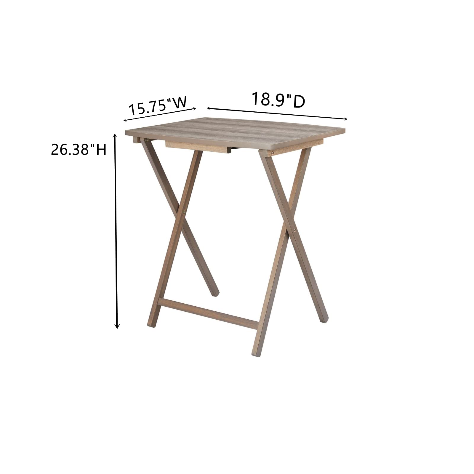 5-Piece Alex Solid Wood Walnut Foldable Snack Table Set - 25.75