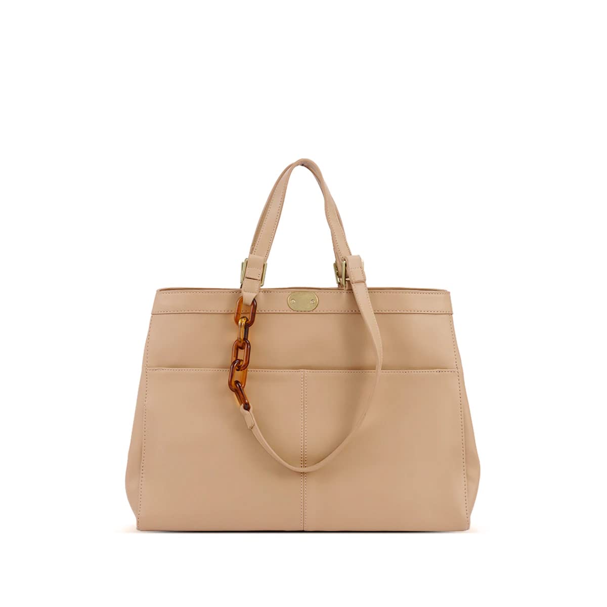 Pixie Mood Jade 17x12 Inch Vegan Leather Tote Bag for Women - Stylish & Eco-Friendly Work Bag, Perfect for Office, Travel & Everyday Use