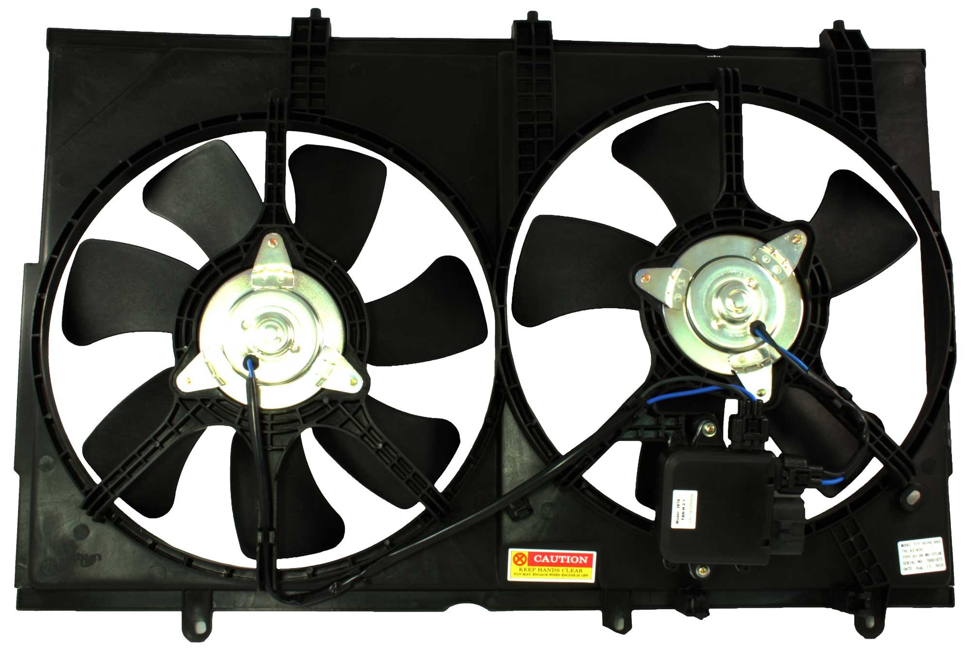 APDTY 731476 Dual Radiator & AC Condenser Cooling Fan Assembly with Fan Motor, Fan Blade & Shroud - Includes Fan Relay Control Module 1C23219700 | Compatible with Select Vehicle Models | Perfect for Engine Cooling & AC System Maintenance