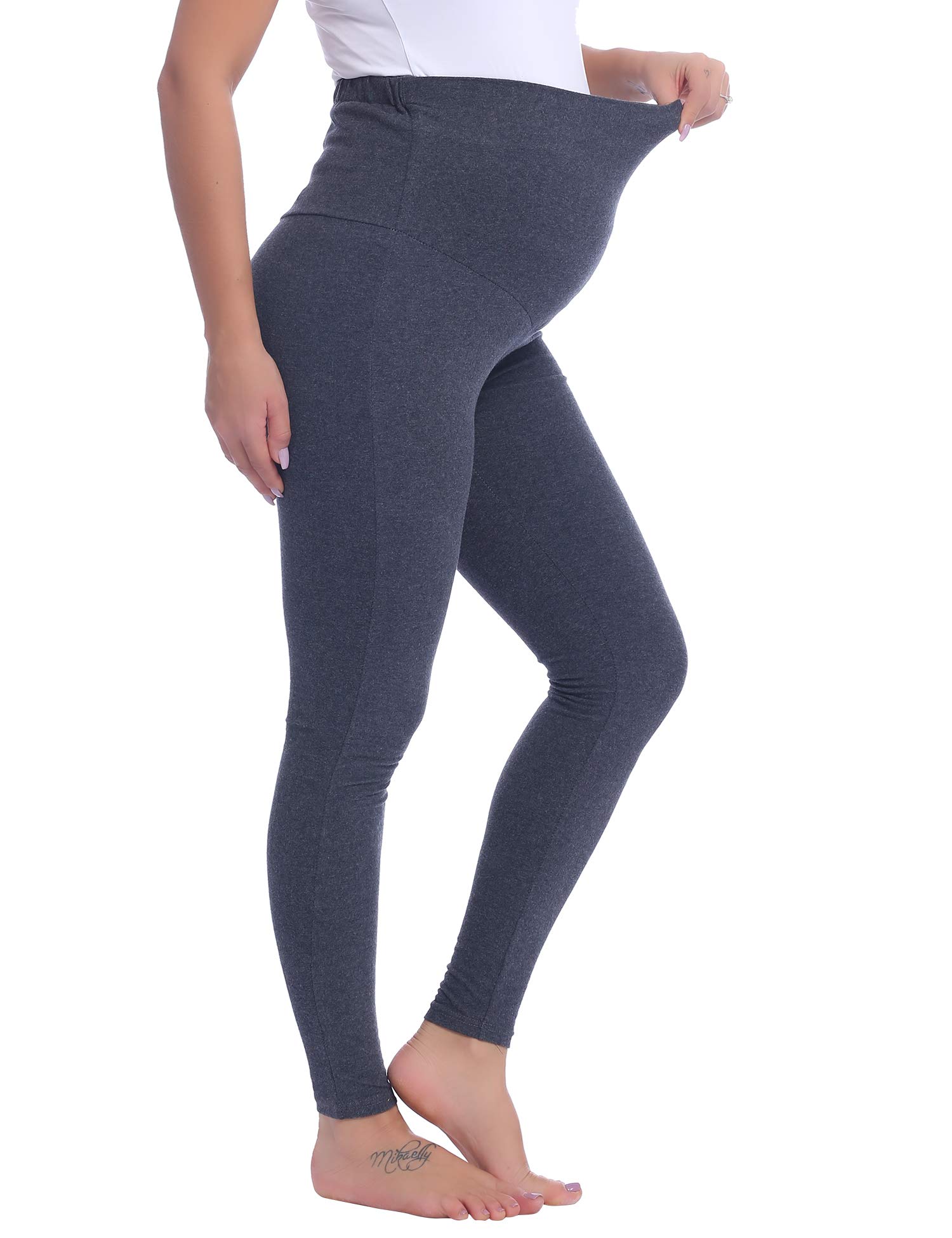 Joyaria Women's Cotton Maternity Leggings - Over The Belly Pregnancy Active Wear, Yoga & Workout Tights (S-XXL) - Perfect for Prenatal Exercise, Daily Comfort & Postpartum Recovery