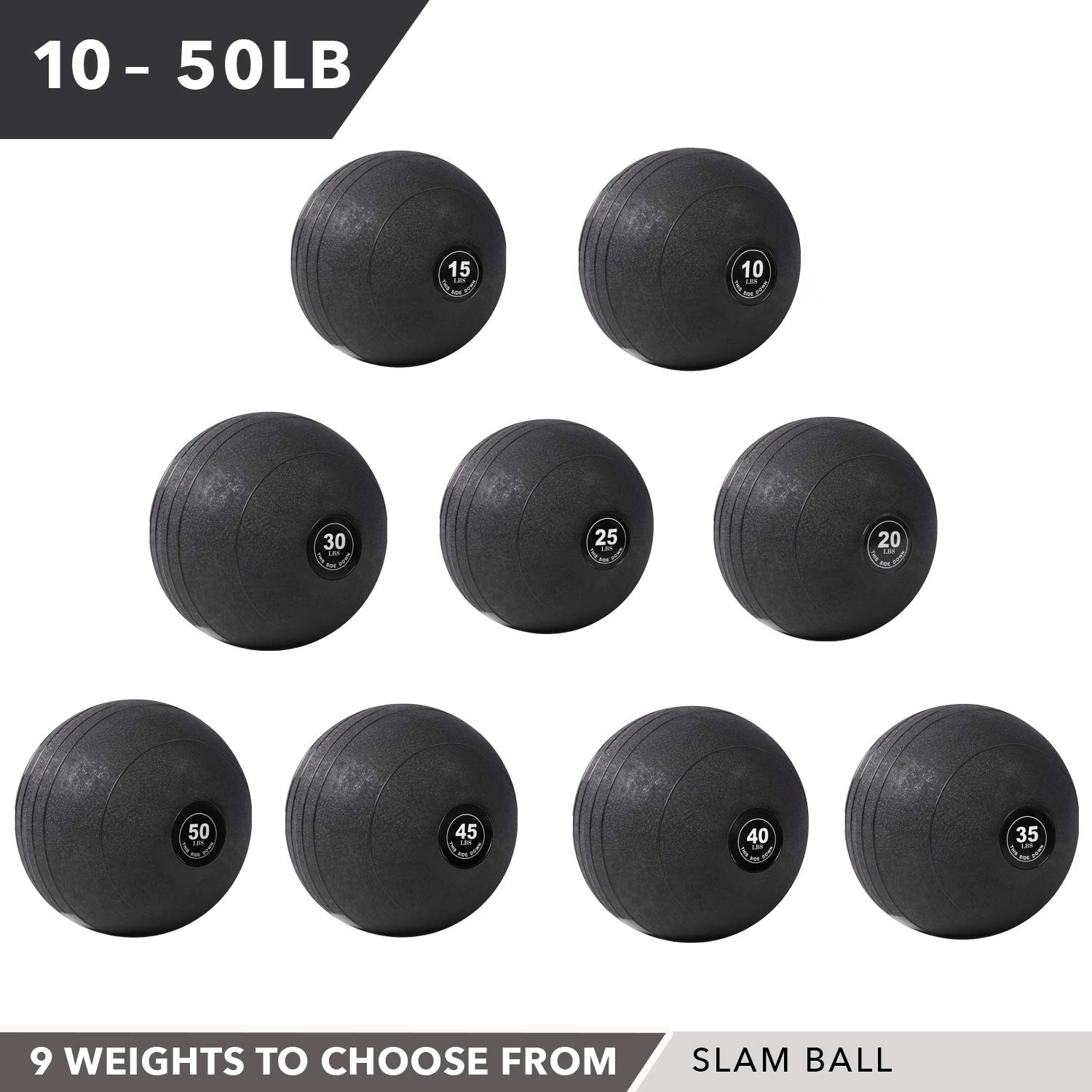 Weighted Slam Ball - 9 Weight Options (4-30 lbs) & 3 Colors - No Bounce Medicine Ball for Gym, CrossFit, HIIT, Functional Training - Perfect for Strength Workouts, Cardio Exercises & Home Fitness Training