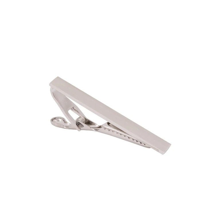 Elegant Cudworth Brushed Rhodium Tie Clip for Men - Classic Formal Accessory for Weddings, Business Meetings & Special Occasions