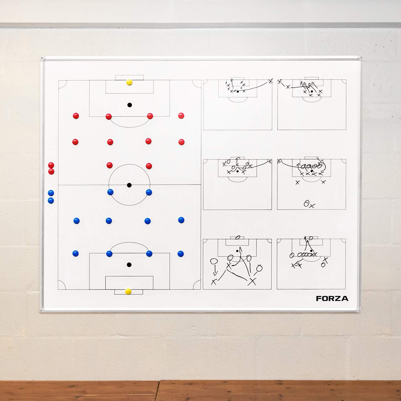 FORZA 5ft x 4ft Magnetic Dry Erase Board - Double-Sided Whiteboard with Wall Mount | Includes Magnetic Markers, Pens & Eraser | Perfect for Office Meetings, Classroom Teaching & Home Organization
