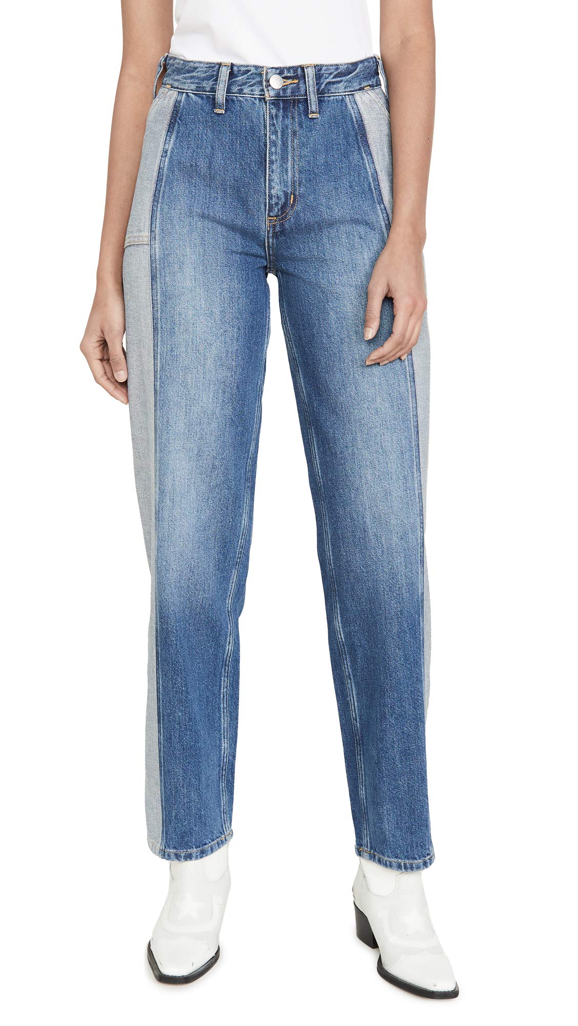 Lee Women's High Rise Seamed Relaxed Stovepipe Jeans - Comfortable Stretch Denim Pants for Casual Wear & Everyday Outfits