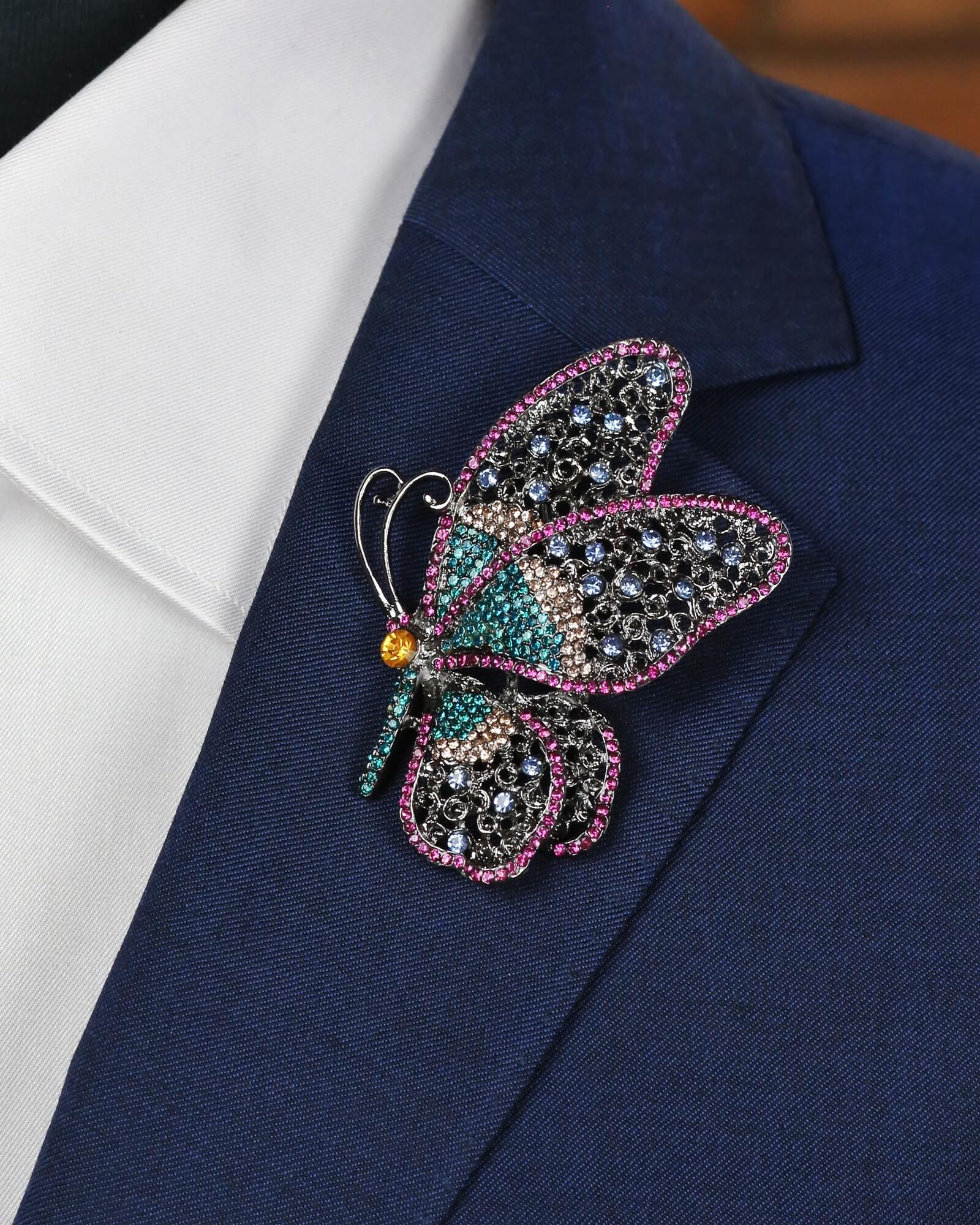 DÉCLIC Butterfly Side Pin - Pink Hair Clip for Women & Girls, Perfect for Parties, Weddings & Everyday Style