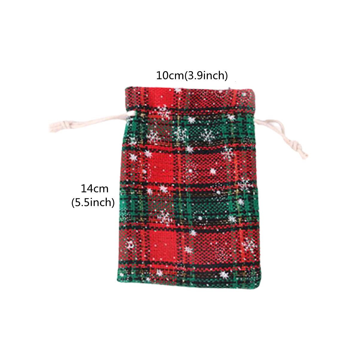 Snadulor 20Pcs Christmas Burlap Drawstring Bags with Snowflake Design - 3.9x5.5 Inch Small Gift Pouches for Jewelry, Candy & Party Favors - Perfect for Holiday Gifting, Stocking Stuffers & Christmas Decorations