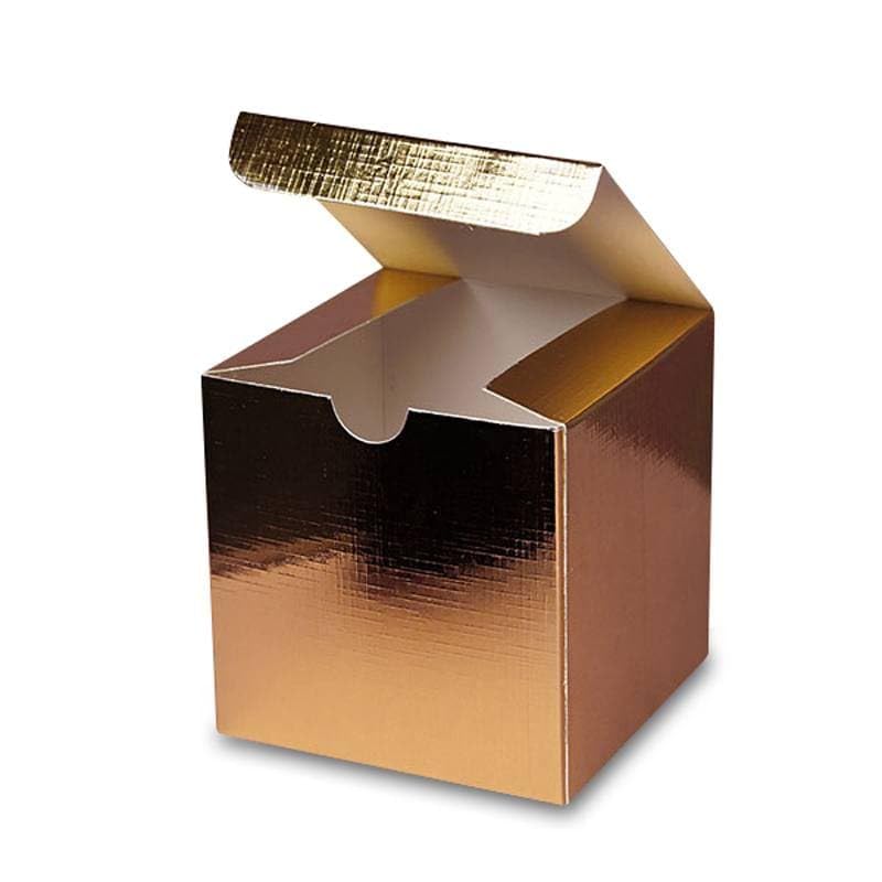 Premium Gold Gift Boxes 6x6x6 Inches - Set of 100 | Elegant Packaging for Jewelry, Wedding Favors & Party Decorations