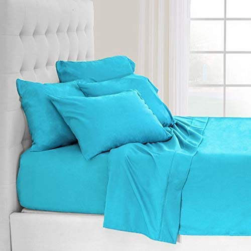 7-Piece Organic Cotton Bed Sheet Set - 800 Thread Count (1 Flat Sheet, 1 Fitted Sheet with 17