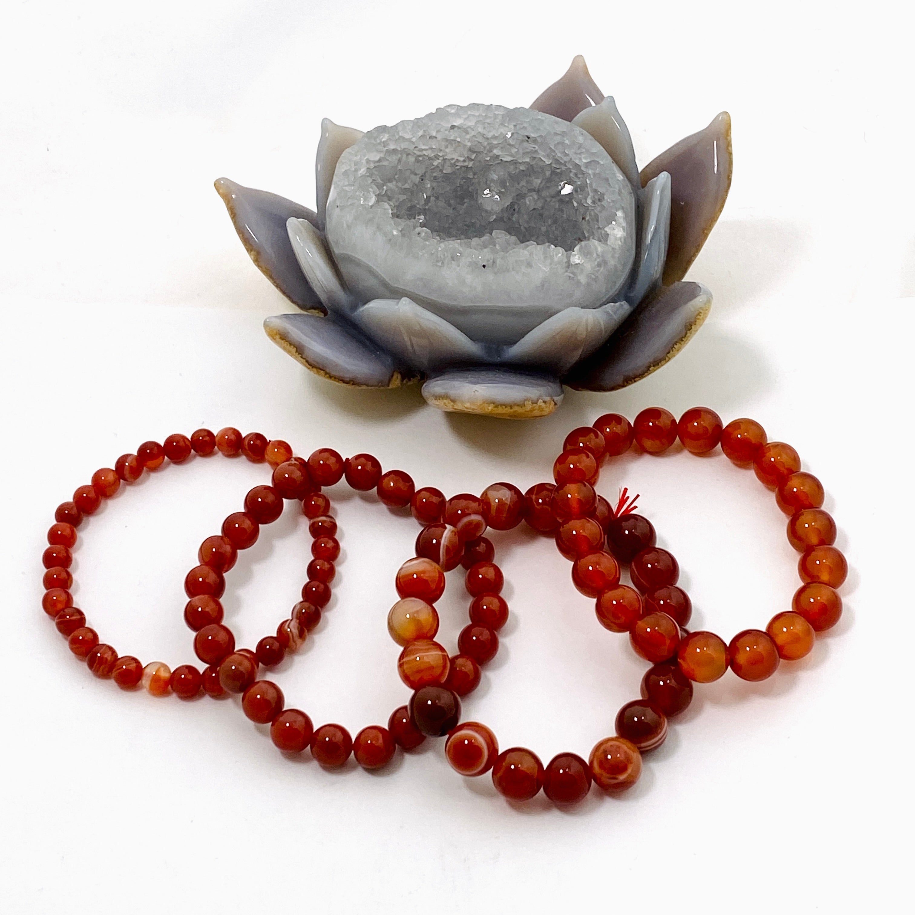 Natural Carnelian Gemstone Beaded Bracelet for Women - Healing Crystal Jewelry for Energy, Confidence & Motivation - Perfect for Yoga, Meditation & Everyday Wear