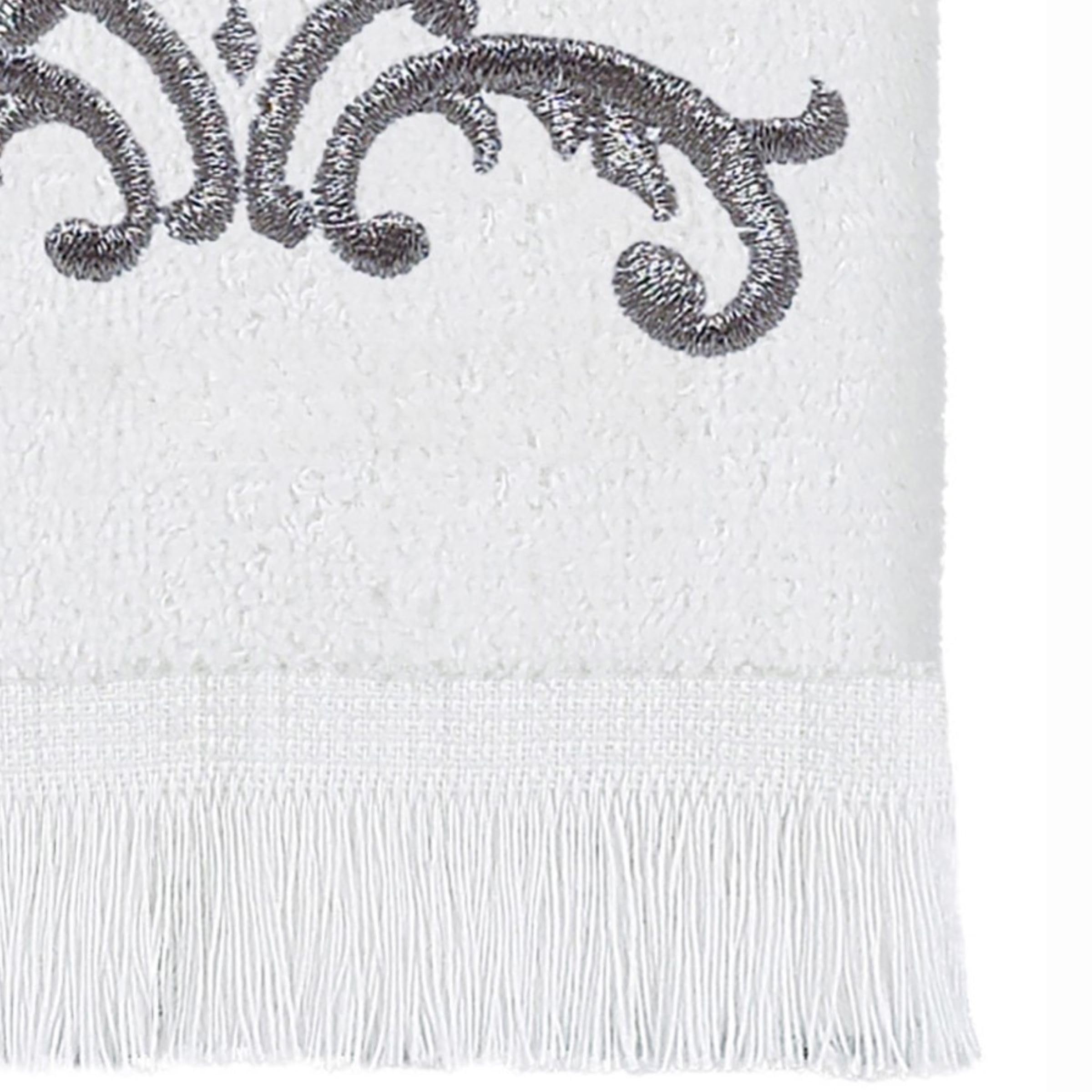 Avanti Linens - Premium Soft & Absorbent Cotton Fingertip Towel (Monogram Collection, Initial A) - White Bathroom Hand Towel for Guest Bath, Powder Room & Spa Decor