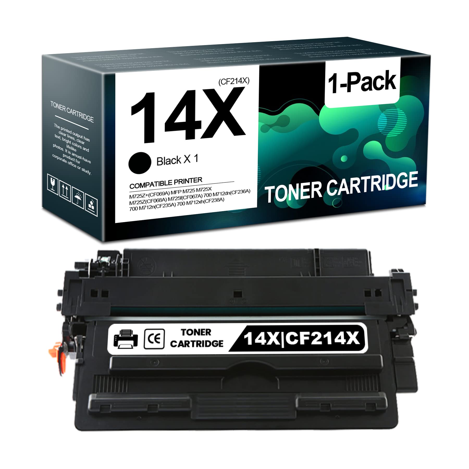 MIGUICOLOR Compatible 14X | CF214X Black Toner Cartridge Replacement for HP M725Z+ (CF069A), M725, M725X, M725DN (CF066A), M725f (CF067A), 700 M712dn (CF236A), 700 M712xh (CF238A) Printers - 1-Pack | High-Quality Printing for Office & Home Use