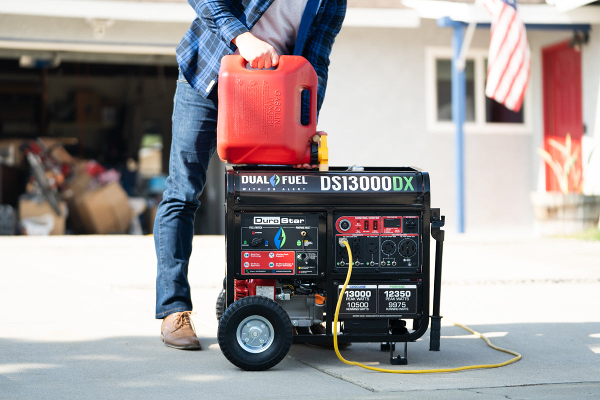 13,000W Dual Fuel Portable Generator with CO Alert - Gas & Propane Powered for Home Backup, Camping & Outdoor Power (EPA & CARB Compliant)