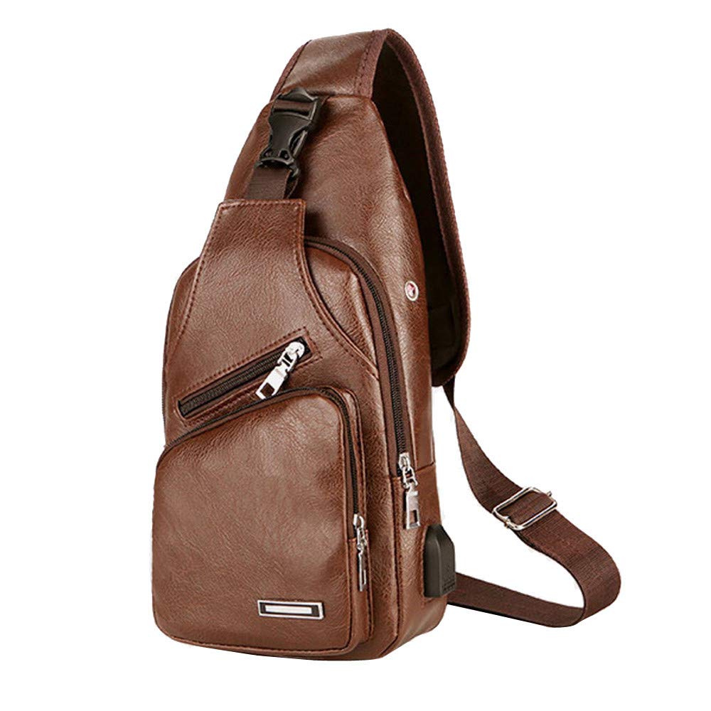 Mini Travel Crossbody Bag with USB Port - Lightweight Casual Shoulder Bag for Hiking, Biking & Daily Use - Portable Organizer for Phone, Wallet & Essentials (Coffee Color, One Size) - Perfect for Commuting, Travel & Outdoor Adventures