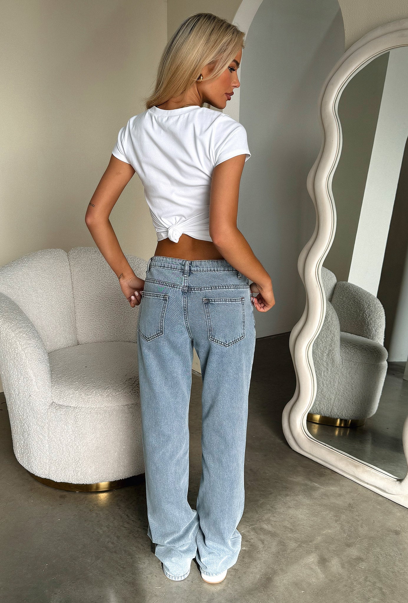 Jesse Low Rise Blue Jeans for Women - Trendy Stretch Denim Pants for Casual Wear & Everyday Outfits