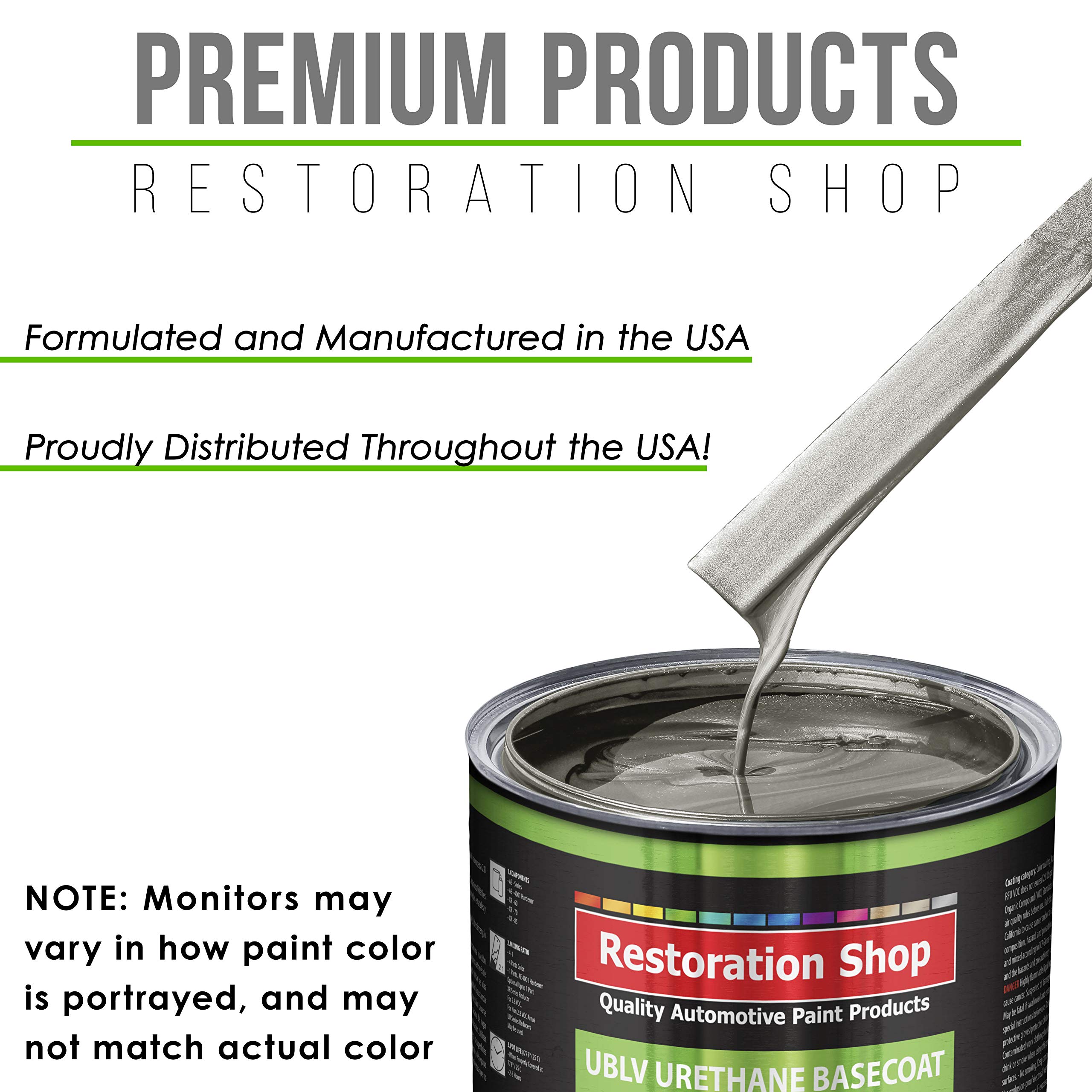 Graphite Gray Metallic Low VOC Urethane Basecoat Auto Paint - Professional High Gloss Quart Refinish Coating for Cars & Trucks - Perfect for Automotive Restoration & Touch-Ups