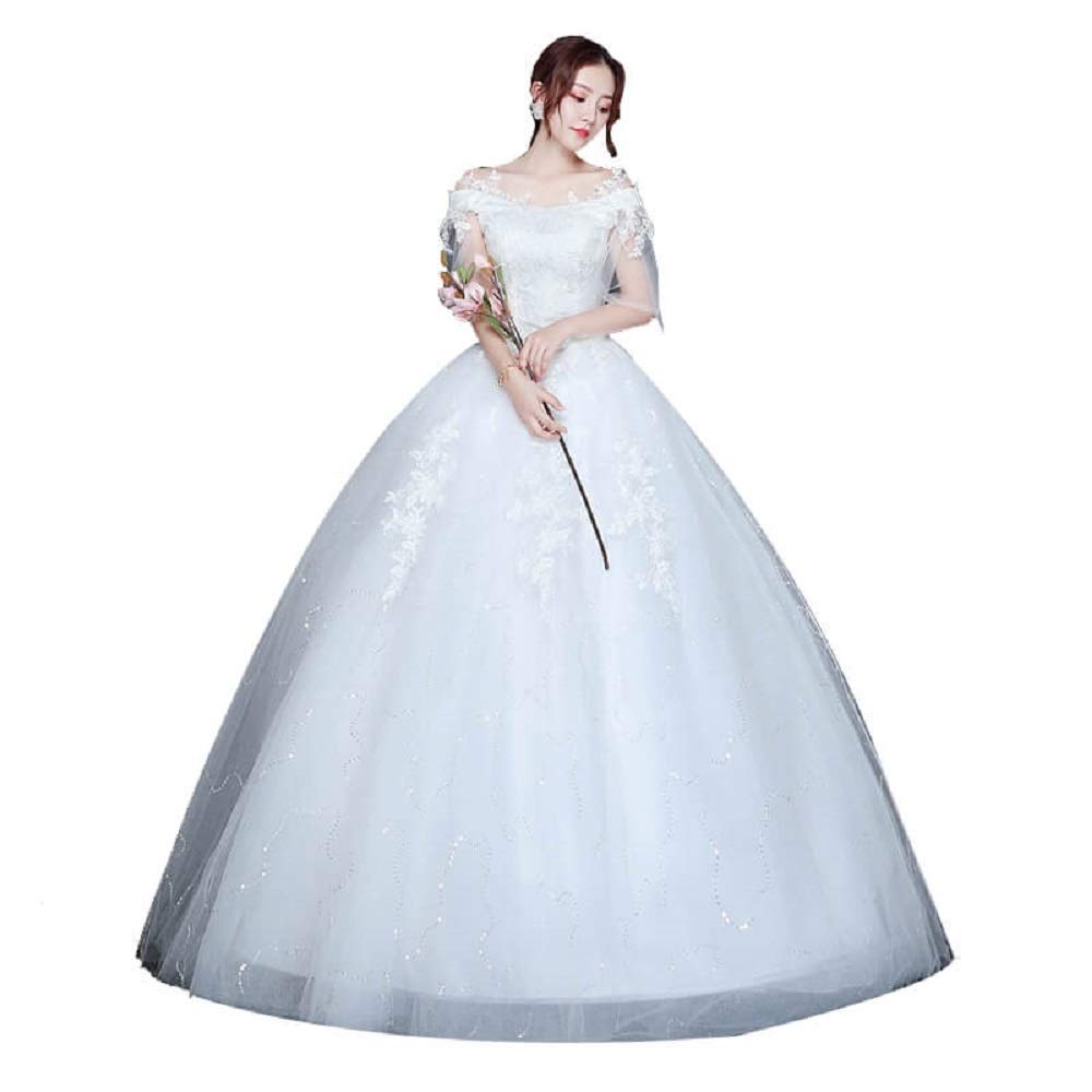 Elegant Simple Bridal Gown Wedding Dress for Bride - Perfect for Church Ceremony, Beach Wedding & Vow Renewal