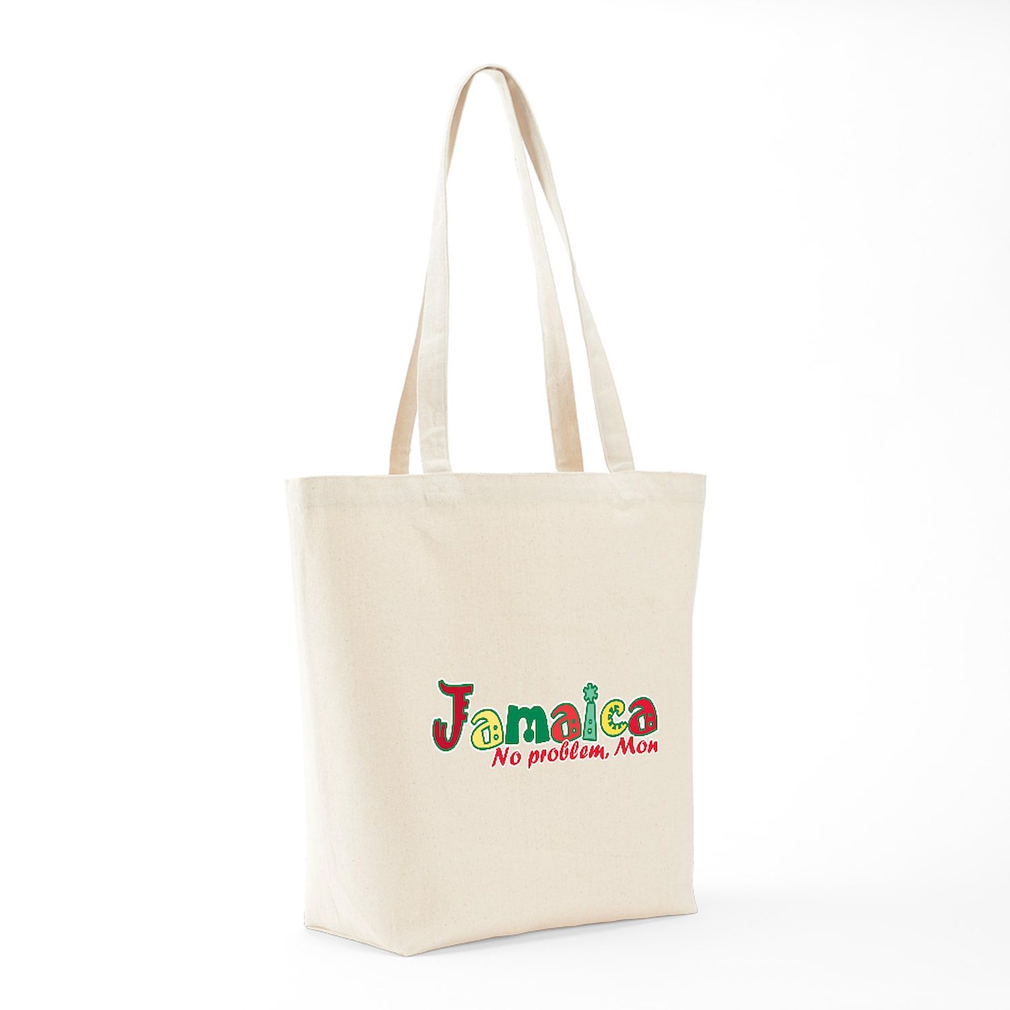 Jamaica No Problem Tote Bag - Natural Canvas Reusable Shopping Bag for Beach, Groceries & Travel | Eco-Friendly Cotton Carryall
