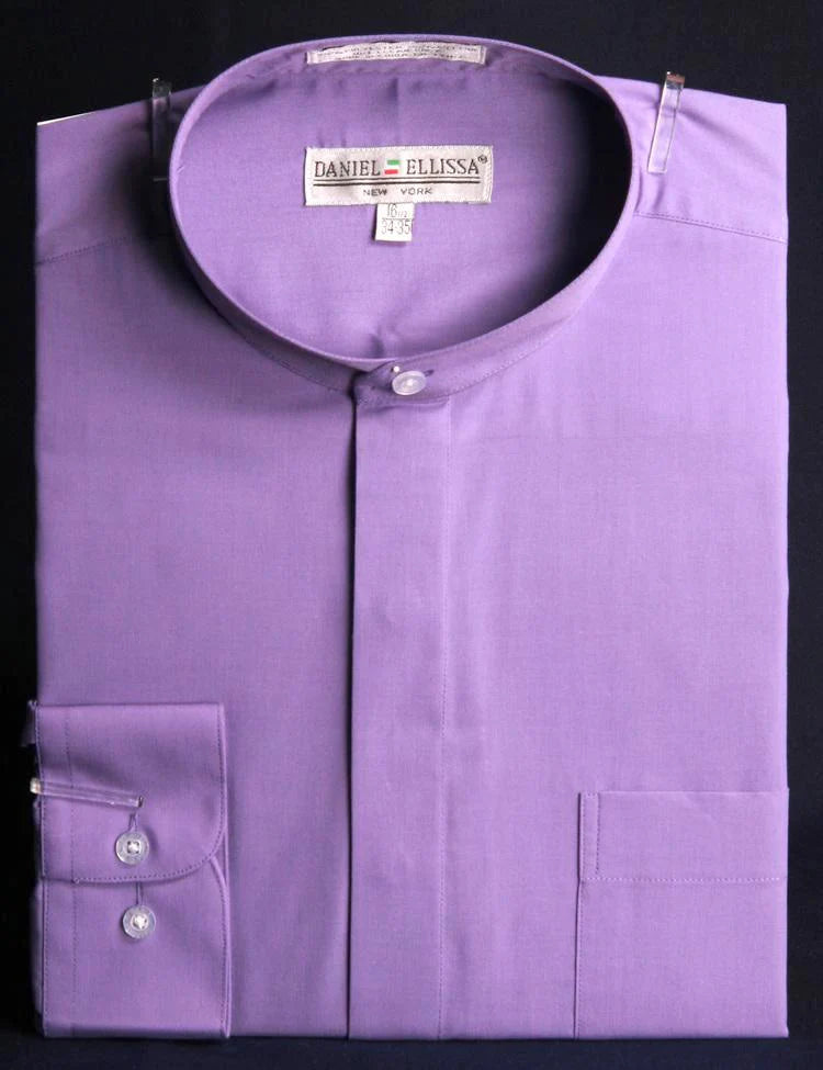 Premium Banded Collar Dress Shirt in Soft Lavender | Slim Fit Formal Shirt for Men | Perfect for Office Wear, Business Meetings & Special Occasions