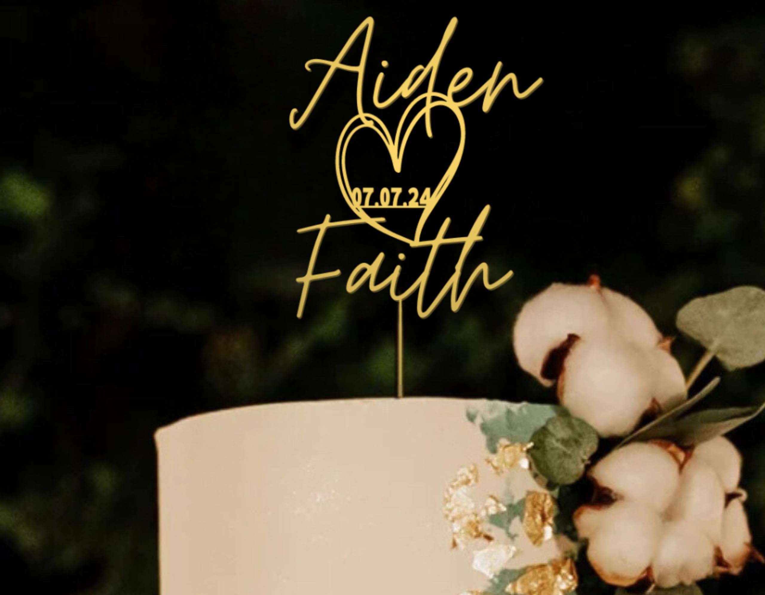 Personalized Wedding Cake Toppers - Custom Bride & Groom Name Cake Topper | Premium Baltic Birch Mr & Mrs Cake Decor | Anniversary & Engagement Party Decorations | Perfect for Weddings, Bridal Showers & Romantic Celebrations