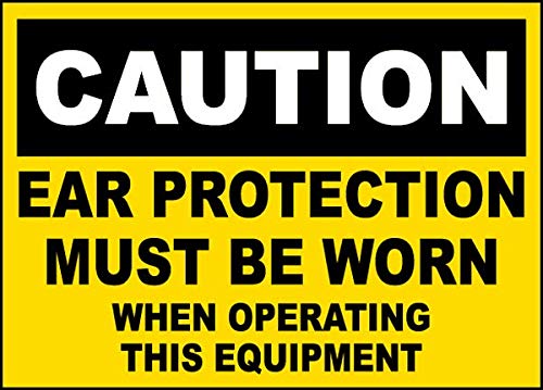 Safety Warning Vinyl Stickers Bundle - 2-3 Pack Ear Protection Must Be Worn Signs & Warehouse Safety Labels (3.5