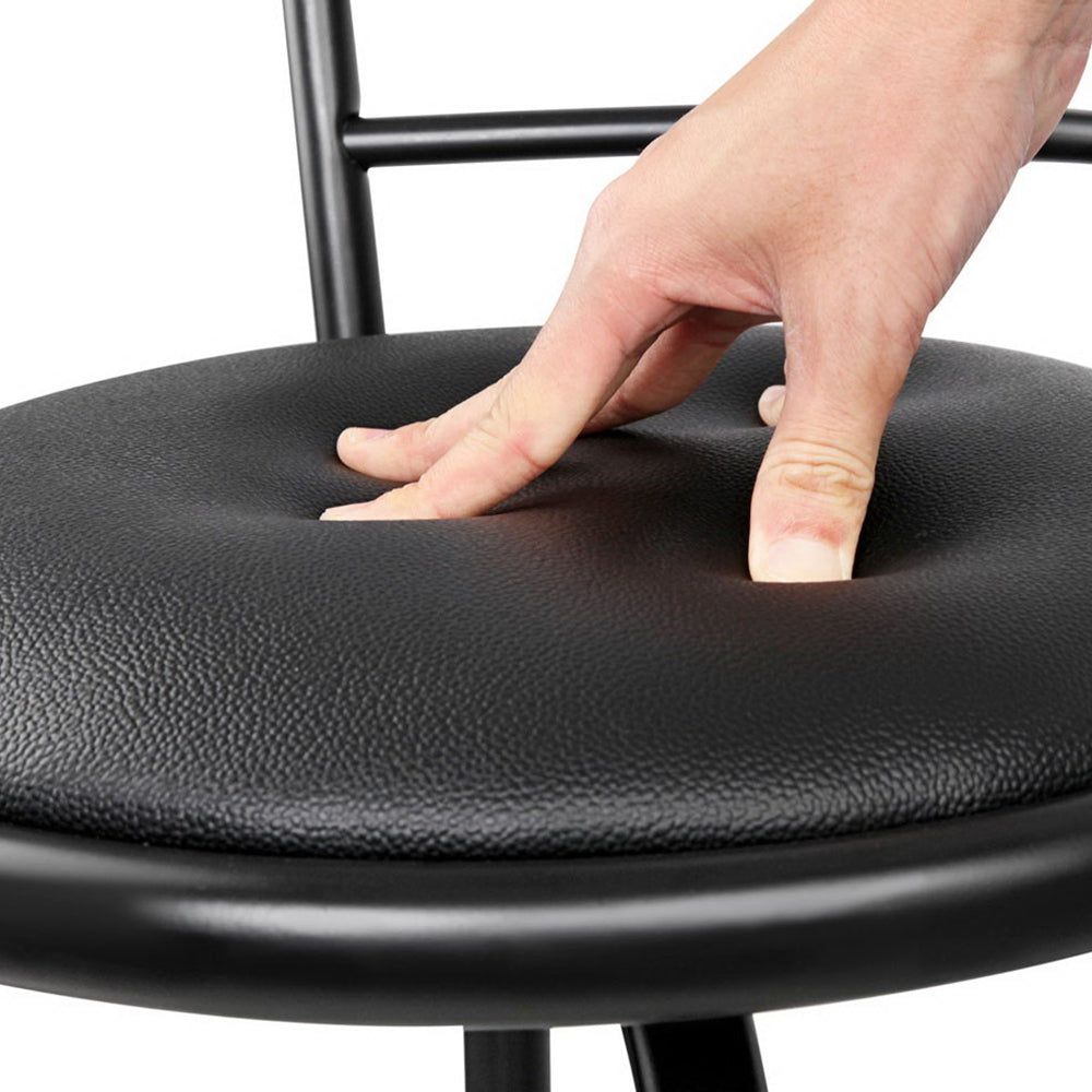 4 Bar Stools with Swivel Seat - Leather Padded Counter Height Stools with Metal Base for Kitchen Island, Breakfast Bar & Home Decor