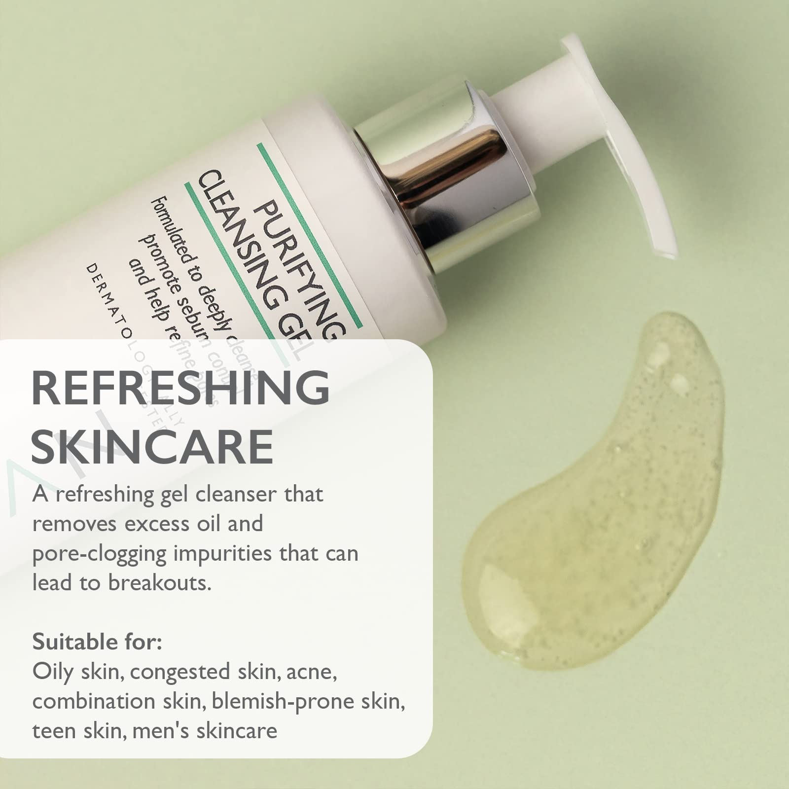 SKINICIAN Purifying Cleansing Gel - Gentle Face Wash with Witch Hazel & Green Tea for Oily & Combination Skin - Vegan, Cruelty-Free Facial Cleanser (200ml) - Removes Excess Oil & Rebalances Skin - Perfect for Morning & Night Skincare Routine