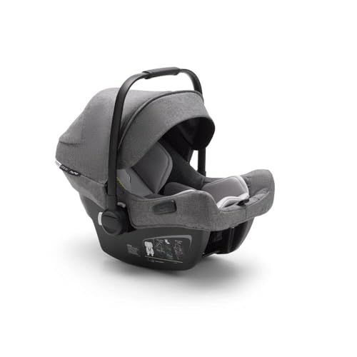 Nuna Turtle Air Infant Car Seat with Recline Base - Lightweight & Safe for Babies 4-32 lbs - Compatible with Nuna Fox, Lynx, Donkey Bee & Ant Strollers - Grey Melange - Perfect for Travel, Daily Commutes & Family Outings