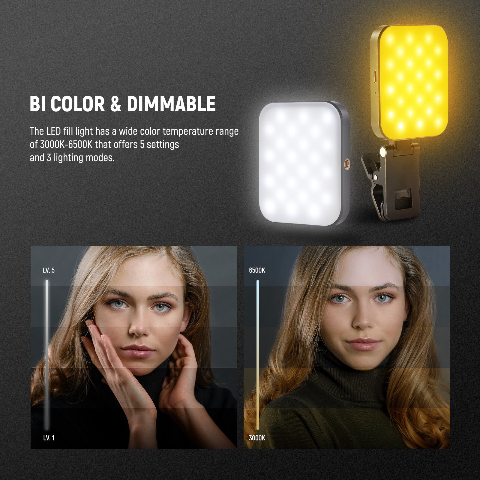 NEEWER BASICS BL48B Rechargeable Magnetic Selfie Light for MagSafe - Portable LED Fill Light for iPhone 15/14/13, Perfect for Vlogging, Live Streaming & Night Photography