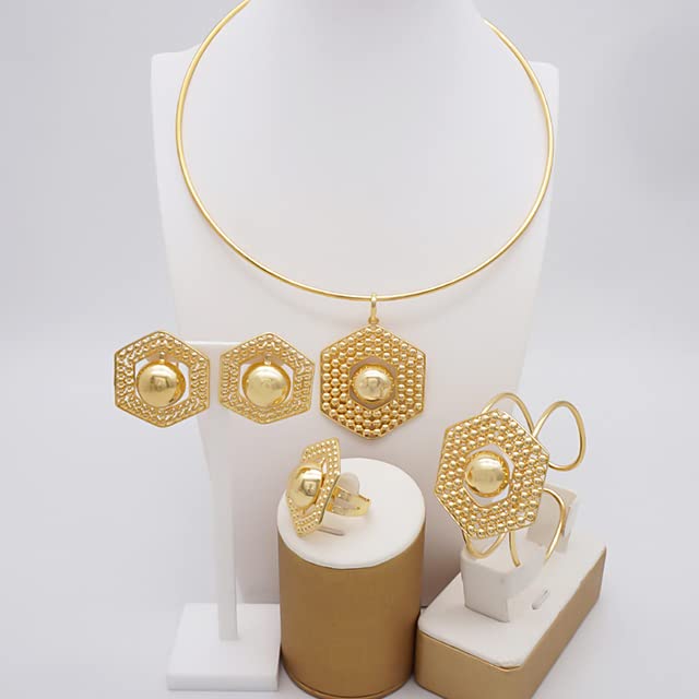 Elegant Bridal Jewelry Set for Women - Wedding Earrings, Necklace, Bracelet & Ring - Perfect for Bride, Engagement & Special Occasions