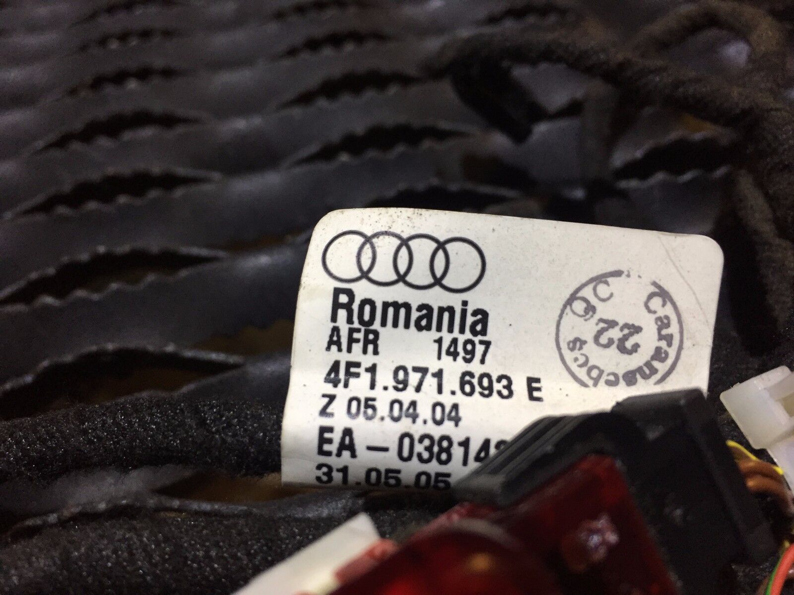 05-08 Audi A6 C6 Left Rear Driver Side Door Wiring Harness OEM Replacement - Perfect for Electrical Repairs & DIY Car Maintenance