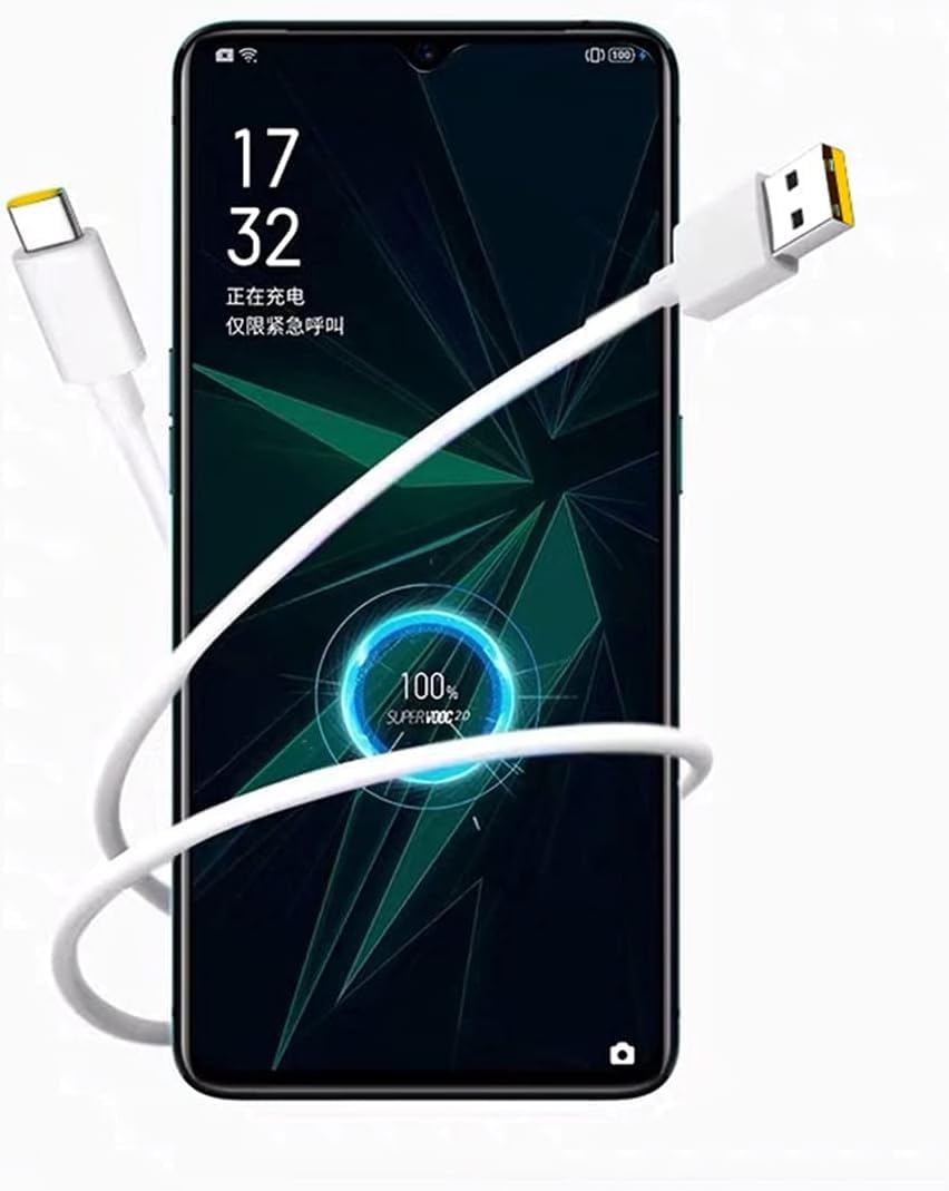 Original Realme 100W SuperVOOC USB Type-C Fast Charging Cable - Compatible with Realme 12 Pro+/11 Pro+/11/10/9 Pro/Narzo 60 Pro/60/50/50 Pro/30 - Supports 65W SuperDart & 33W Dart Charging - Quick Charge & Data Sync - Perfect for Home, Office & Travel (White)