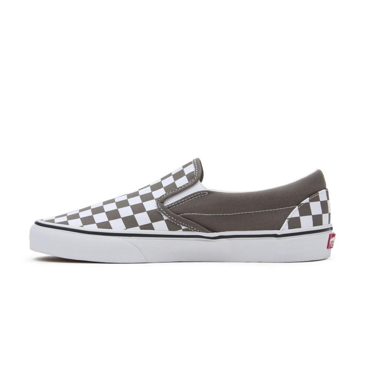 Classic Slip-On Checkerboard Sneakers - Bungee Cord Design for Men & Women | Comfortable Casual Shoes for Walking, Work & Everyday Wear