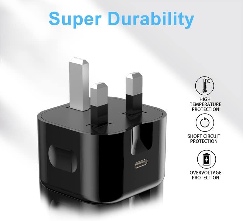 Fast Charging USB C Plug for iPhone 16/16 Plus/16 Pro/16 Pro Max/15/15 Plus/15 Pro/15 Pro Max/14/14 Pro/14 Pro Max/13/13 Pro/13 Pro Max - 2 Pack Black Wall Charger with Quick Charge 3.0 - Perfect for Home, Office & Travel Charging Needs