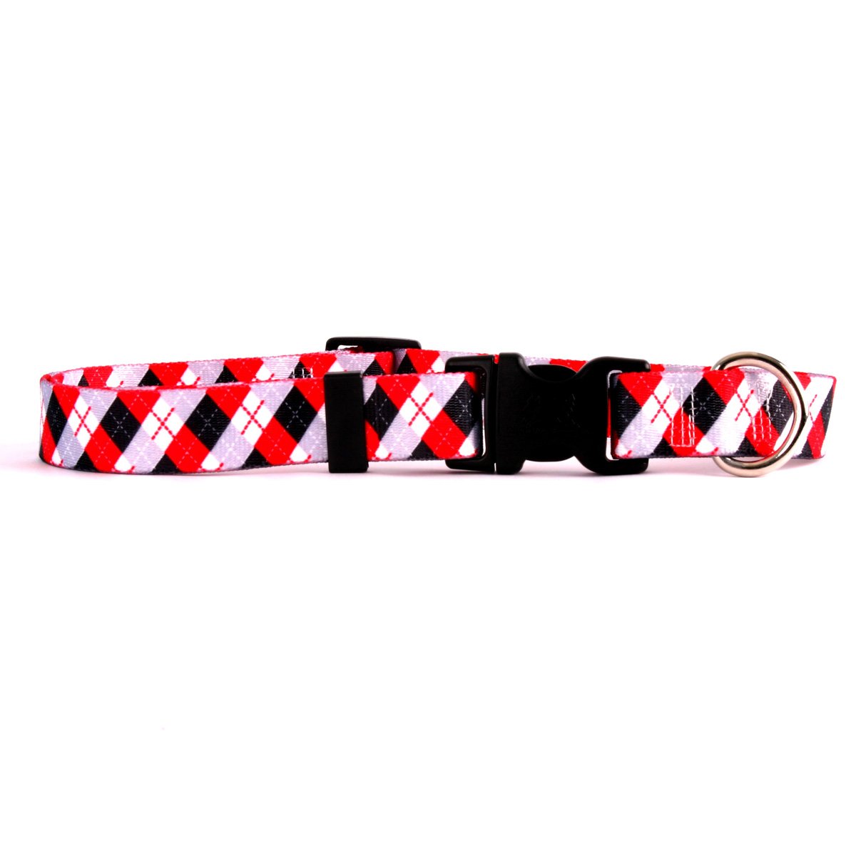 Yellow & Black Argyle Dog Collar 3/8