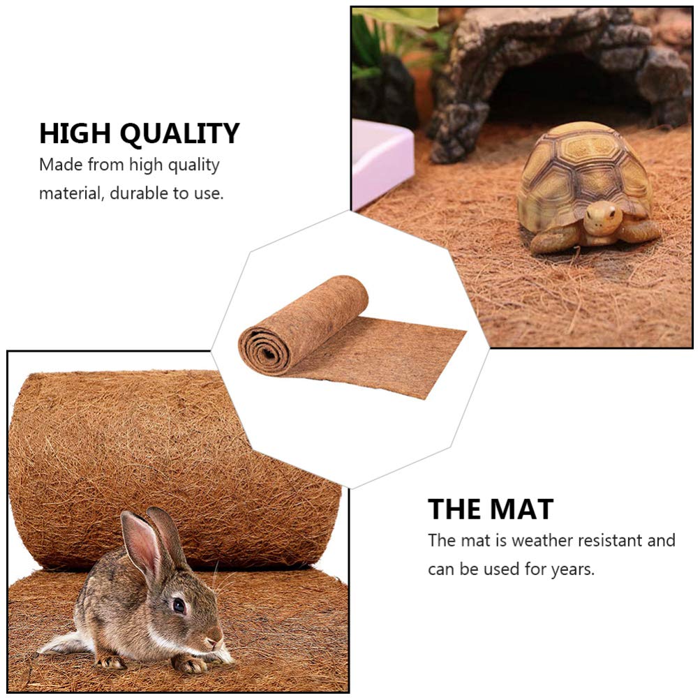 Premium Reptile Carpet Mat - Natural Coconut Fiber Terrarium Liner for Tortoise, Lizards & Snakes - Non-Slip Climbing & Basking Mat - Ideal for Reptile Tanks, Habitats & Pet Enclosures - Perfect for Climbing, Resting & Nesting