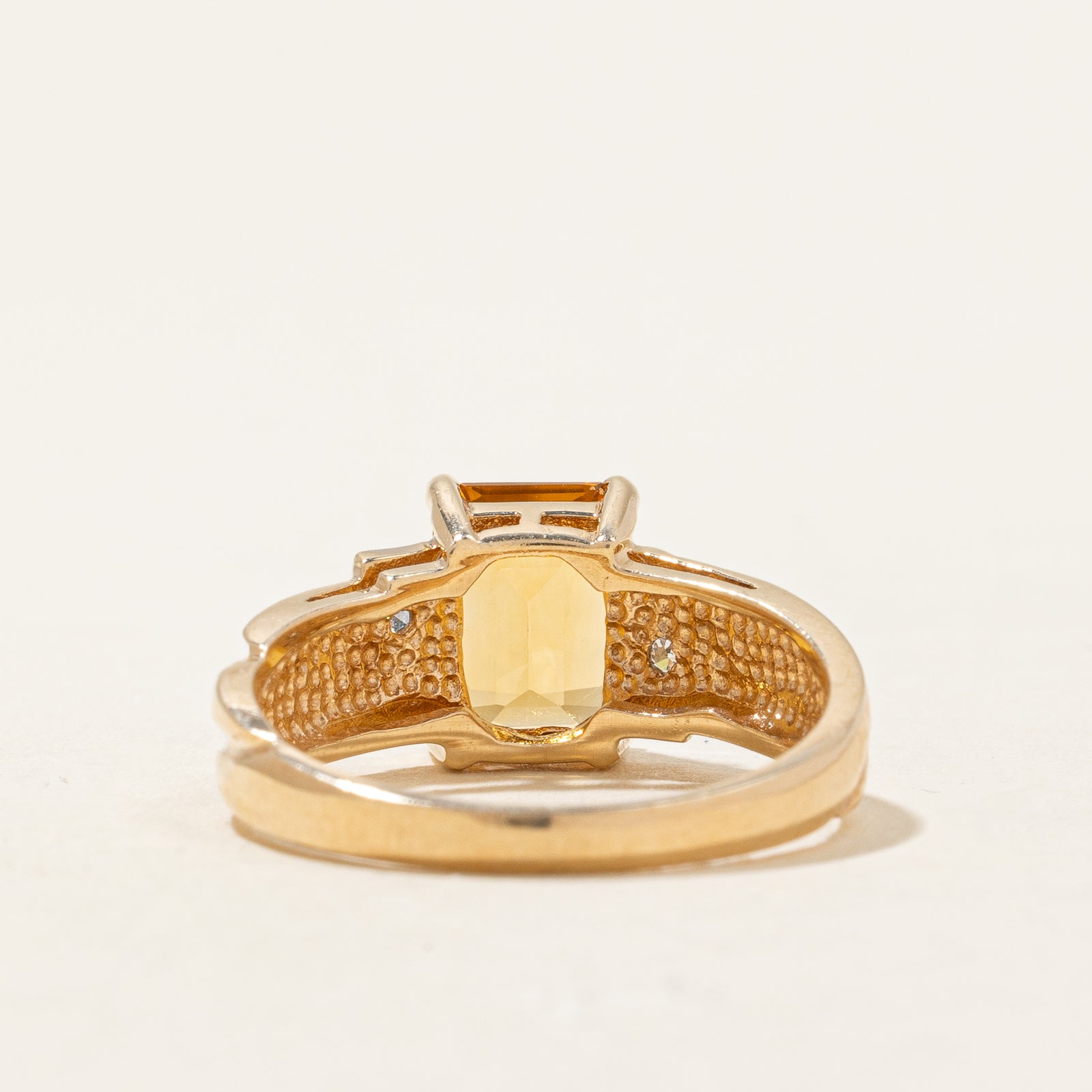 Exquisite Mandarin Citrine & Diamond Ring - 1.70ct Citrine with 0.02ctw Diamonds - Size 6 - Elegant Jewelry for Weddings, Anniversaries & Special Occasions