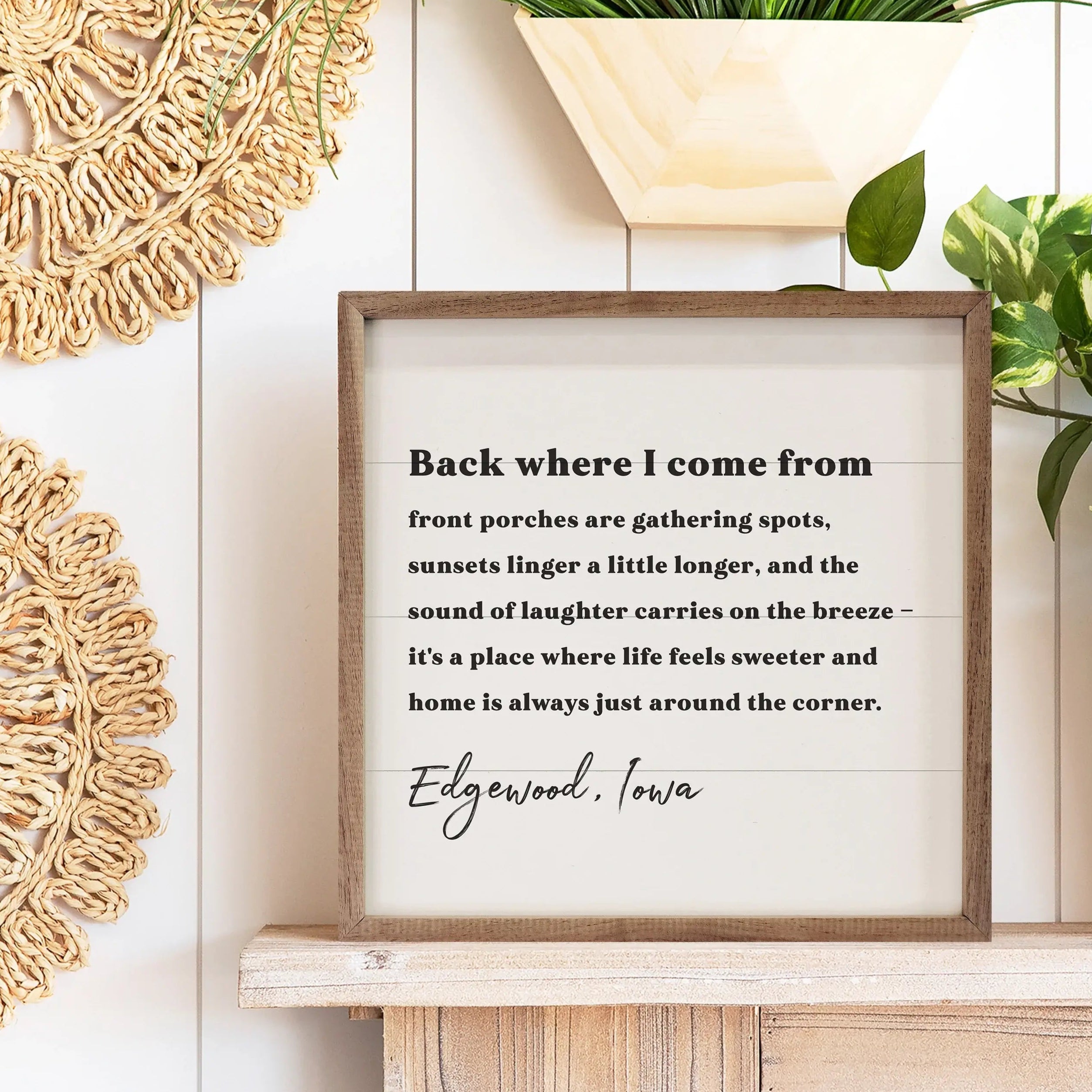 Personalized City & State Wood Framed Print - Custom Home Decor for Wall Art, Housewarming Gift & Office Decoration - Perfect for Living Room, Bedroom or Workspace