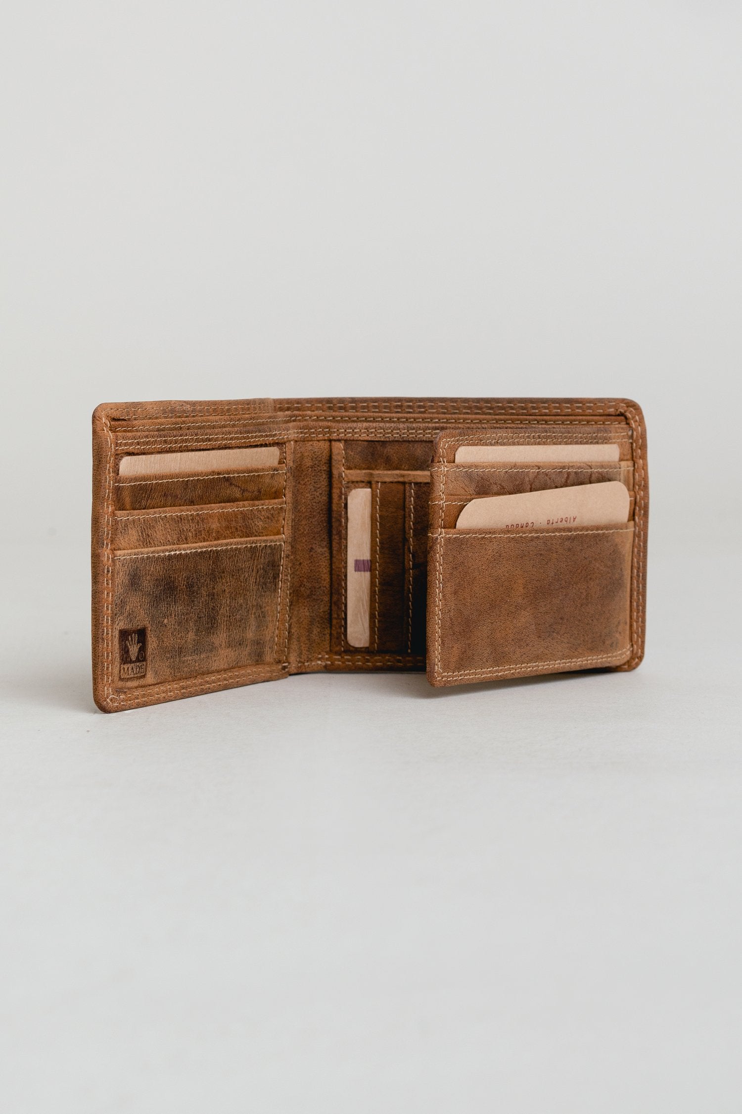 Premium Buffalo Leather Adrian Klis 213 Bill Fold Wallet - Slim Bifold Design for Men, RFID Blocking, Perfect for Everyday Carry & Business Use