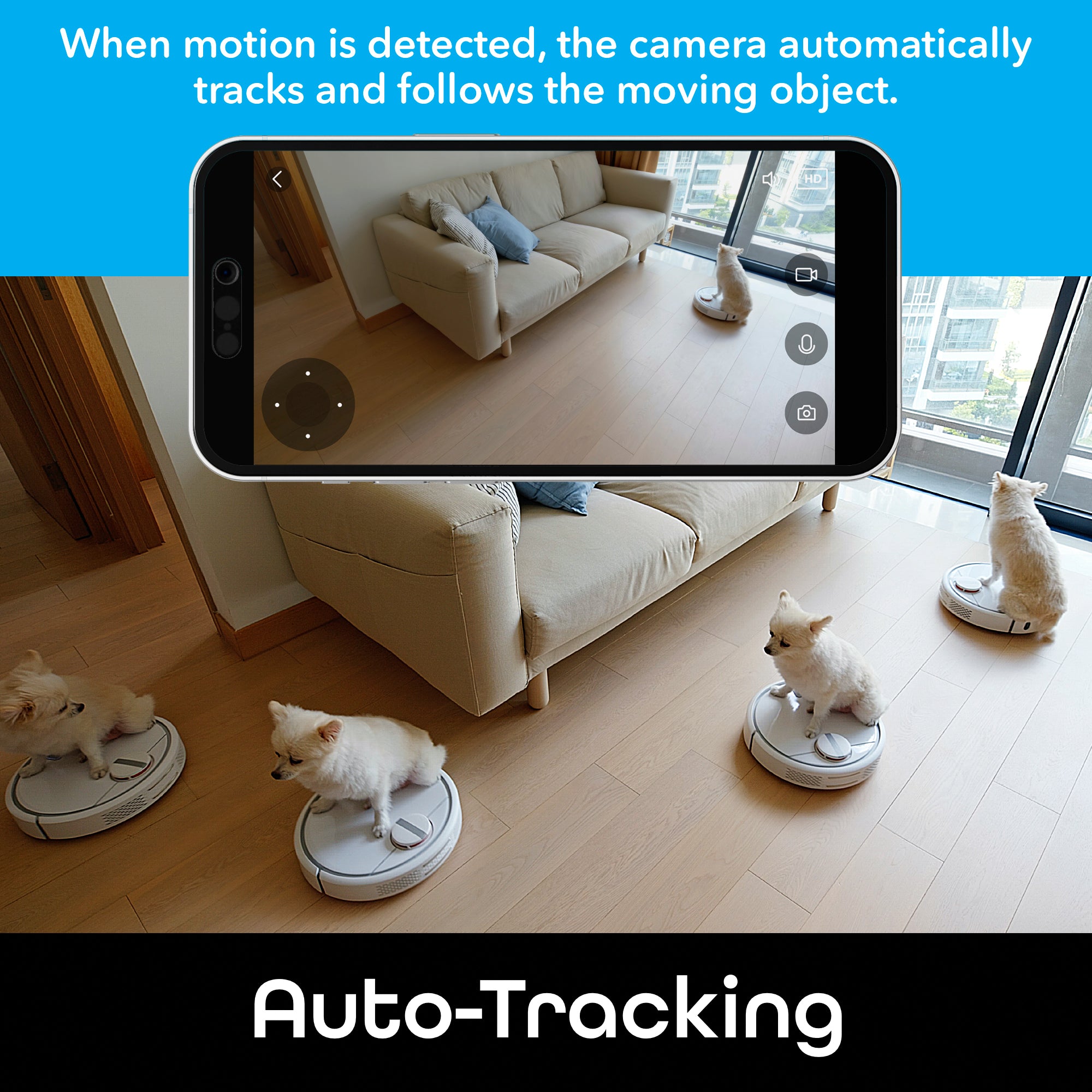 Geeni Scope 1080p Auto Tracking Security Camera for Home & Office - Smart Motion Detection, Night Vision, 2-Way Audio - Perfect for Baby Monitoring, Pet Watching, and Home Surveillance